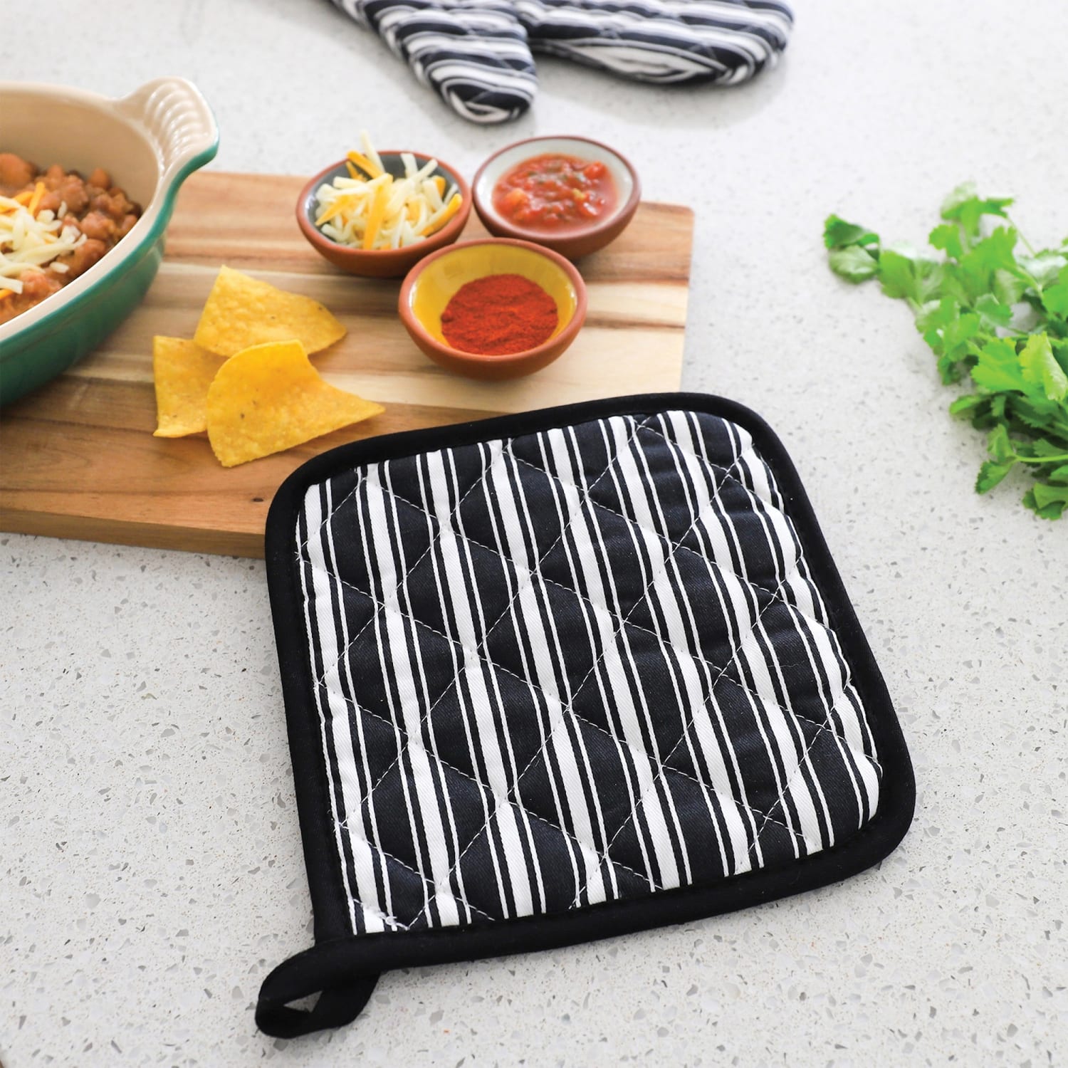 Better Houseware Striped Pot Holder, 7in x 7in, Black - Image 4