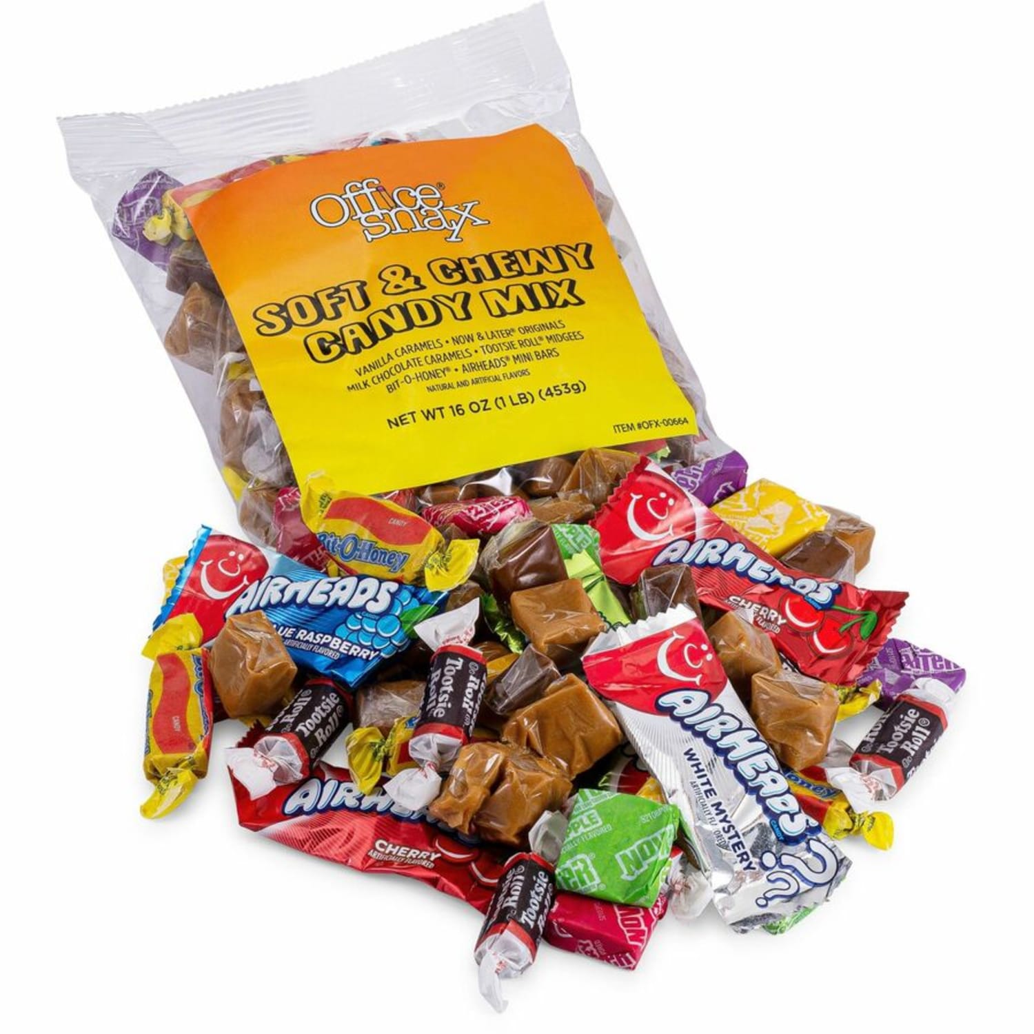 Office Snax Soft & Chewy Mix Assorted Candy - Assorted - Individually Wrapped - 16 oz - 1 Each - Image 3