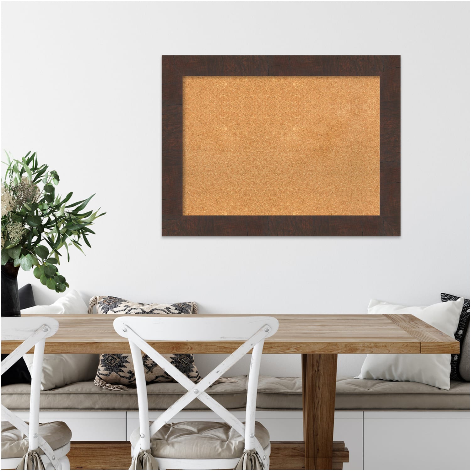 Amanti Art Non-Magnetic Cork Bulletin Board, 33in x 25in, Natural, Wildwood Brown Wood Frame - Image 5