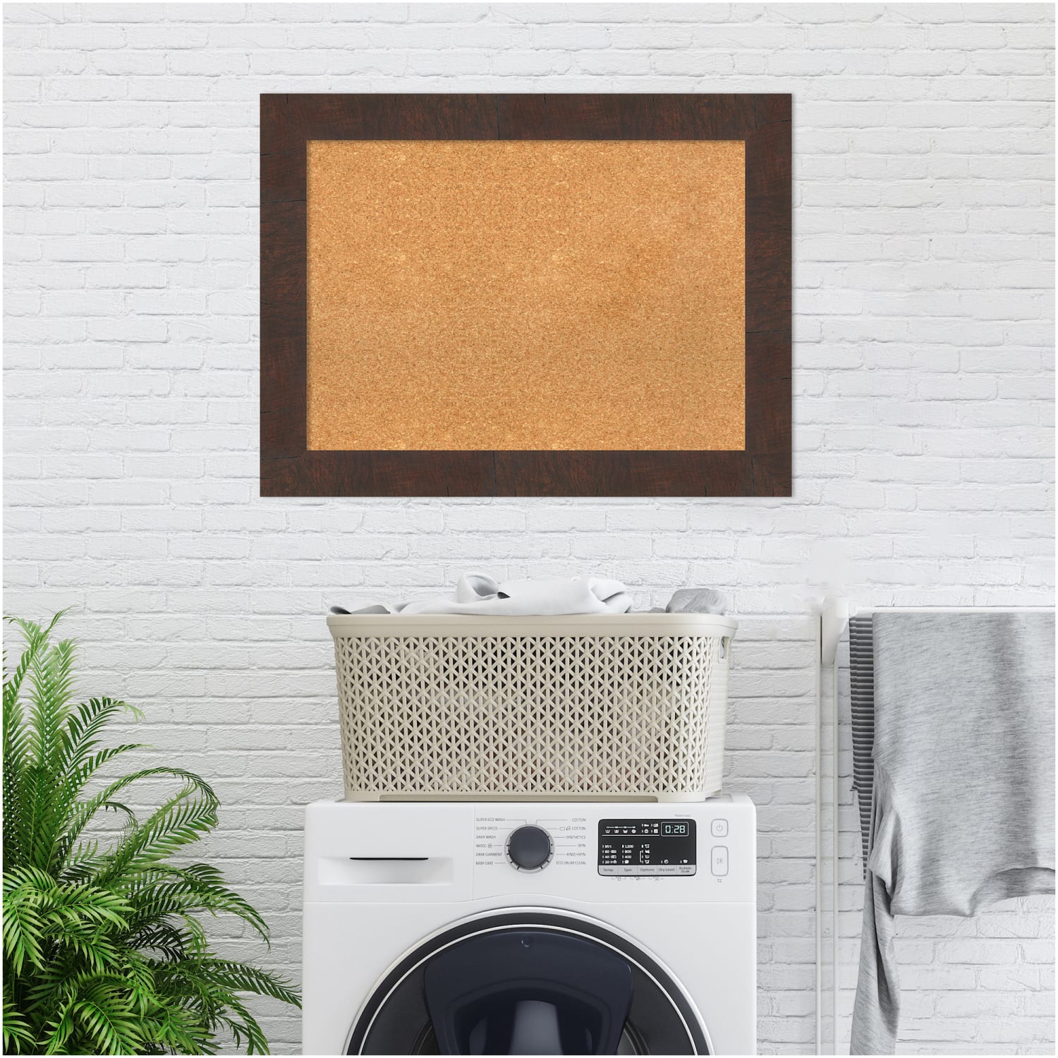Amanti Art Non-Magnetic Cork Bulletin Board, 33in x 25in, Natural, Wildwood Brown Wood Frame - Image 6