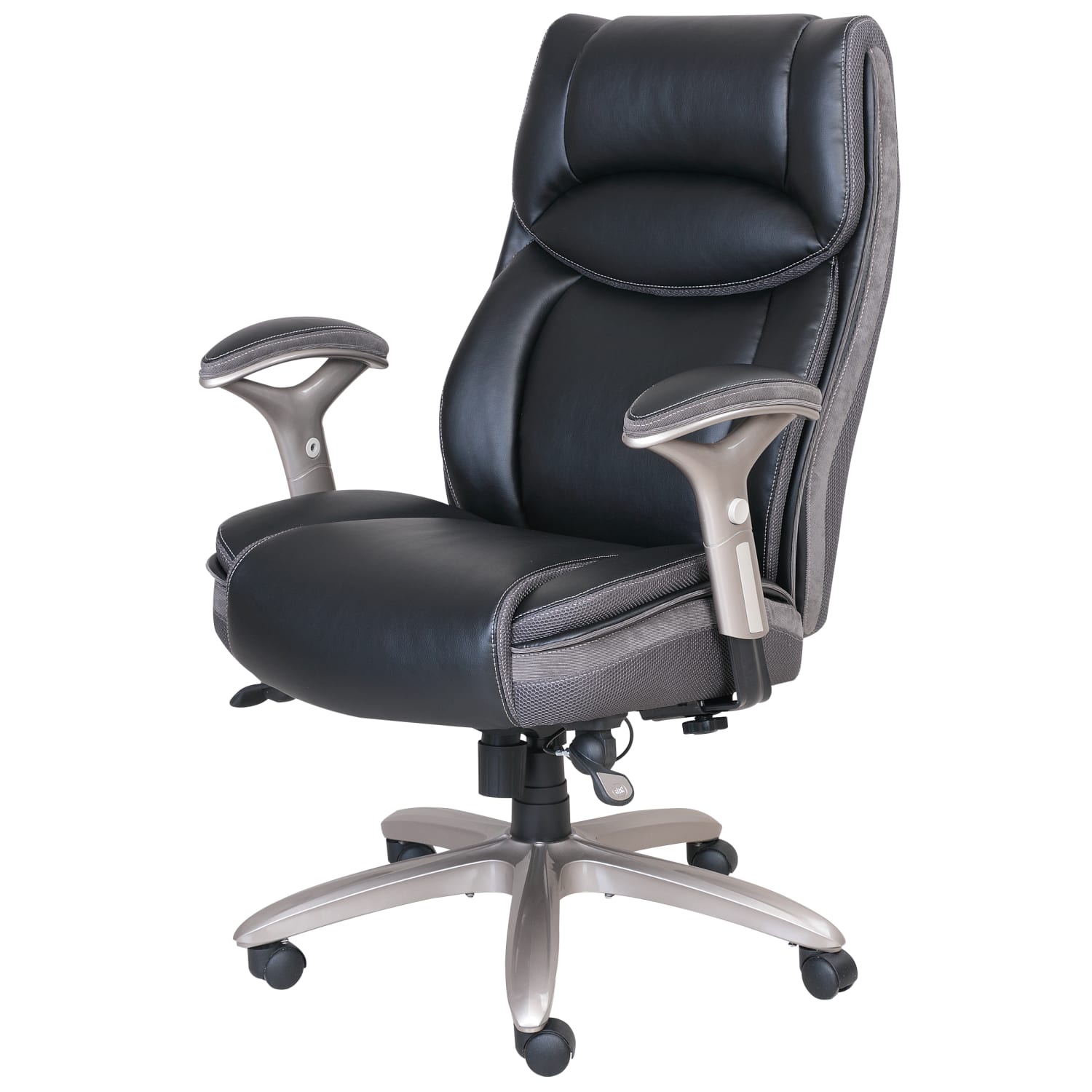 Serta Smart Layers Jennings Big Tall Ergonomic Bonded Leather HighBack Executive Office Chair BlackSlate PopularChairscom Serta Smart Layers Jennings Big Tall Ergonomic Bonded Leather High Back Executive Office Chair BlackSlate PopularChairscom