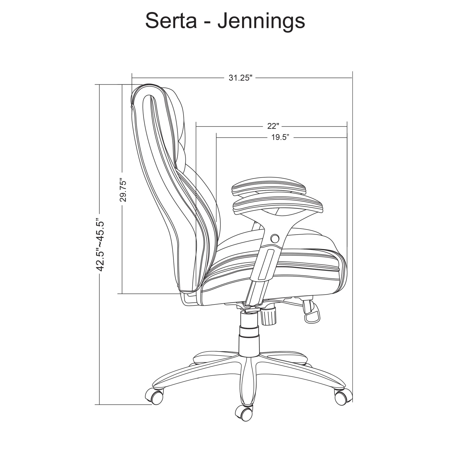 Serta Smart Layers Jennings Big Tall Ergonomic Bonded Leather HighBack Executive Office Chair BlackSlate PopularChairscom Serta Smart Layers Jennings Big Tall Ergonomic Bonded Leather High Back Executive Office Chair BlackSlate PopularChairscom