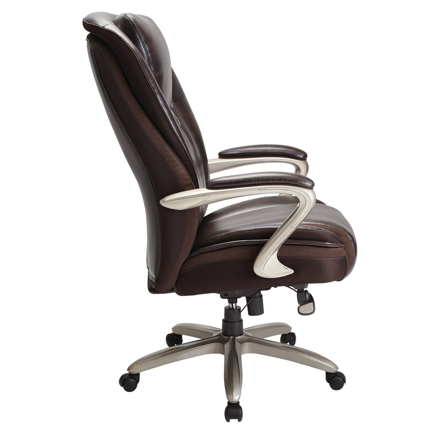 Serta Smart Layers Hensley Big Tall Ergonomic Bonded Leather HighBack Office Chair Roasted ChestnutSatin Nickel PopularChairscom Serta Smart Layers Hensley Big Tall Ergonomic Bonded Leather High Back Office Chair Roasted ChestnutSatin Nickel PopularChairscom