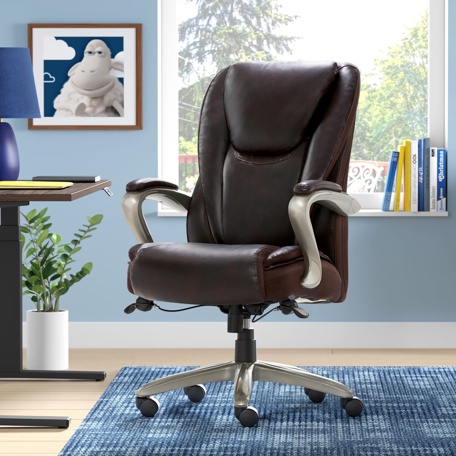 Serta Smart Layers Hensley Big Tall Ergonomic Bonded Leather HighBack Office Chair Roasted ChestnutSatin Nickel PopularChairscom Serta Smart Layers Hensley Big Tall Ergonomic Bonded Leather High Back Office Chair Roasted ChestnutSatin Nickel PopularChairscom