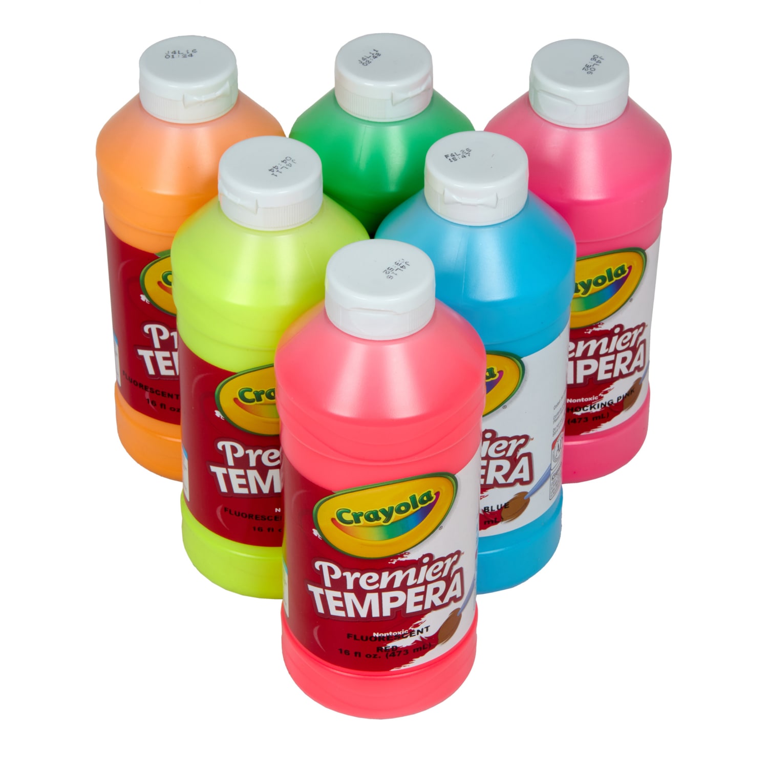 Crayola Premier Tempera Assorted Fluorescent Paint, Set Of 6 - Image 3