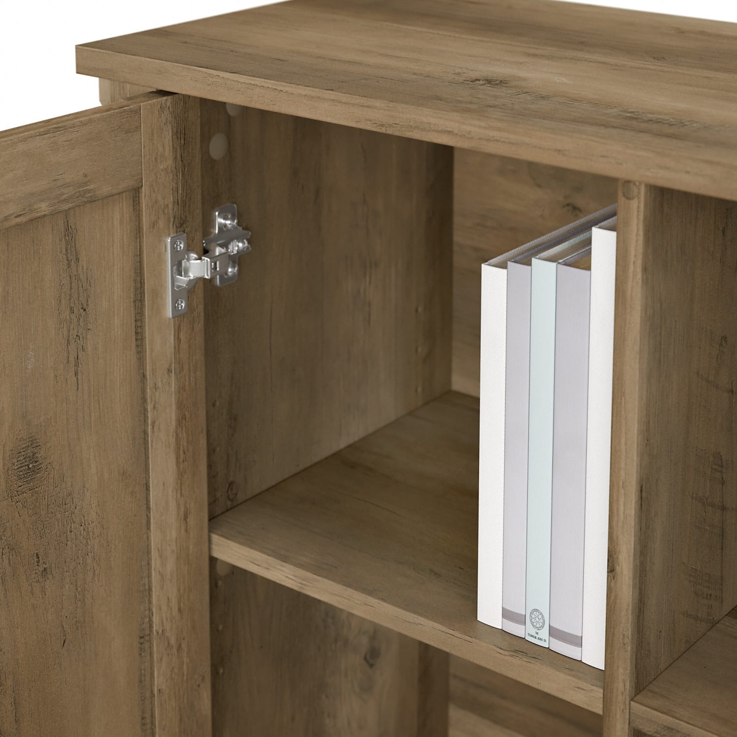 Bush Furniture Salinas Accent Storage Cabinet With Doors, Reclaimed Pine, Standard Delivery - Image 6