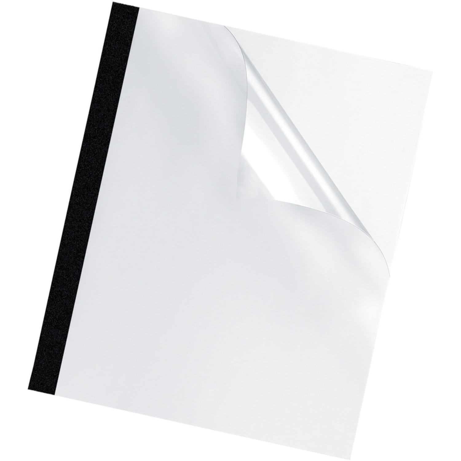 Fellowes Thermal Heavy-Gauge Binding Covers, 3/8in, 61-90 Sheet Capacity, Clear/Black, Pack Of 10 - Image 5