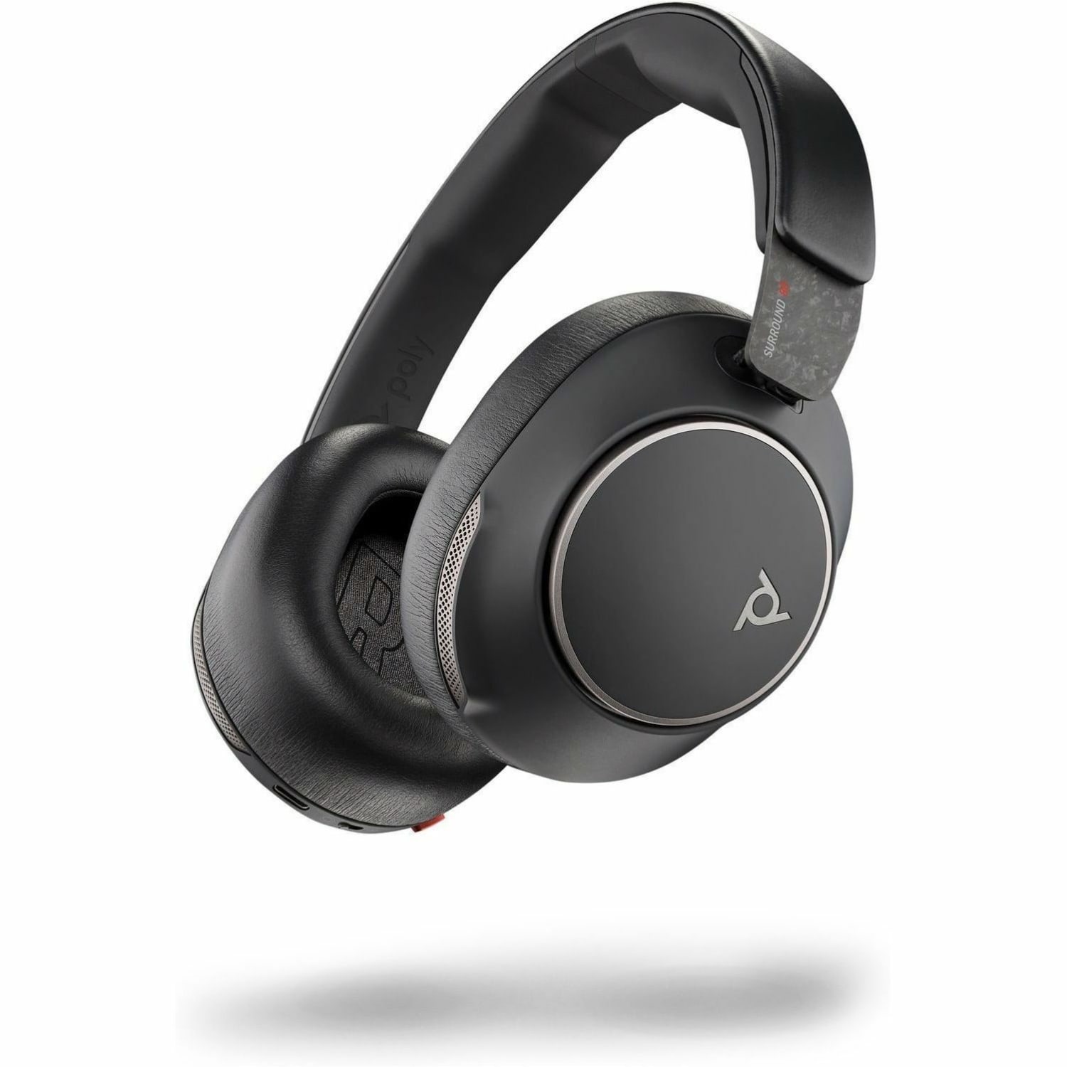 Poly Voyager Surround 80 UC Headset - Stereo - Wireless - Bluetooth - 98 ft - 20 Hz to 16 kHz - Over-the-ear - Binaural - Circumaural - Noise Canceling - Black - Image 4