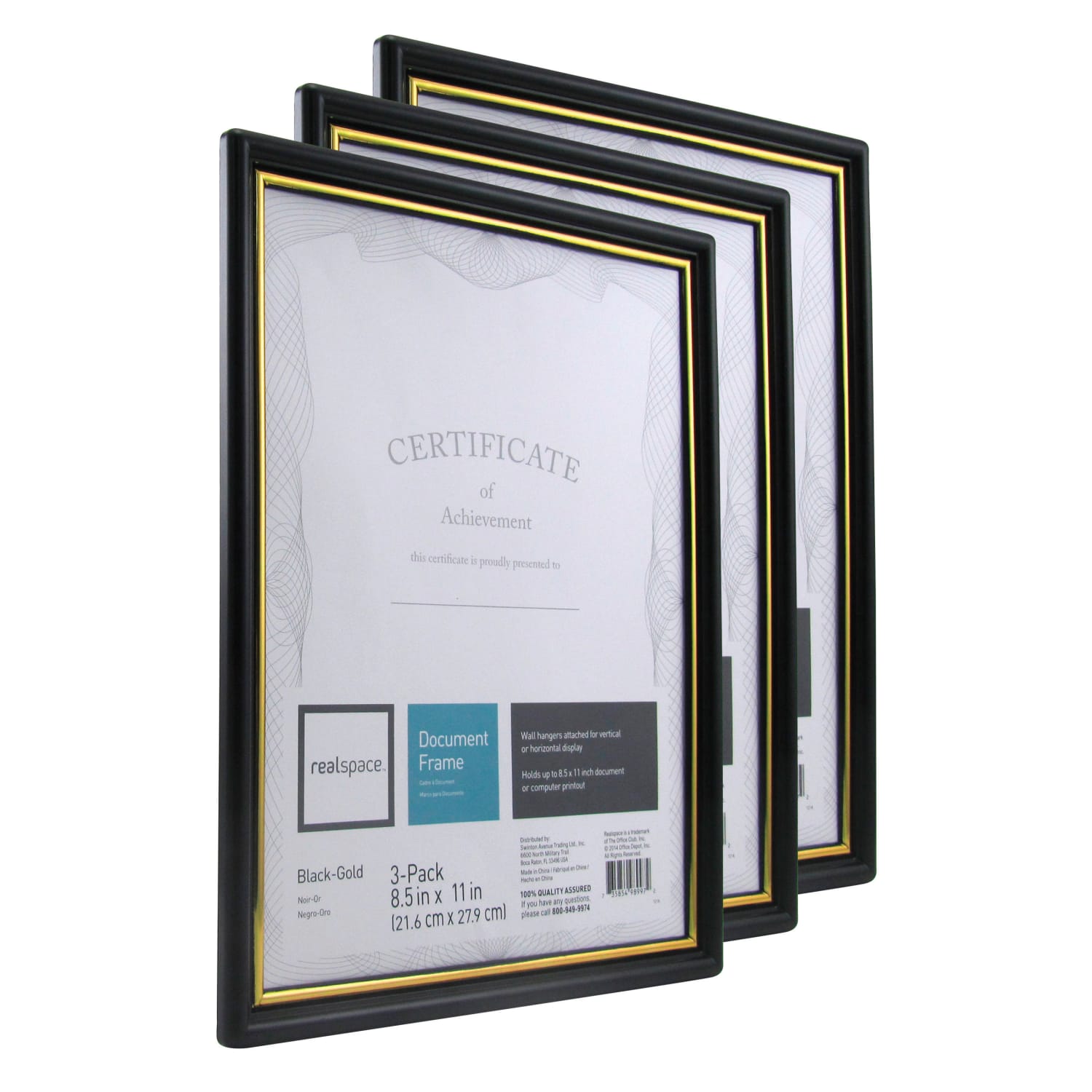 Realspace Document And Certificate Holders, 8-1/2in x 11in, Black/Gold, Pack Of 3 Holders - Image 6
