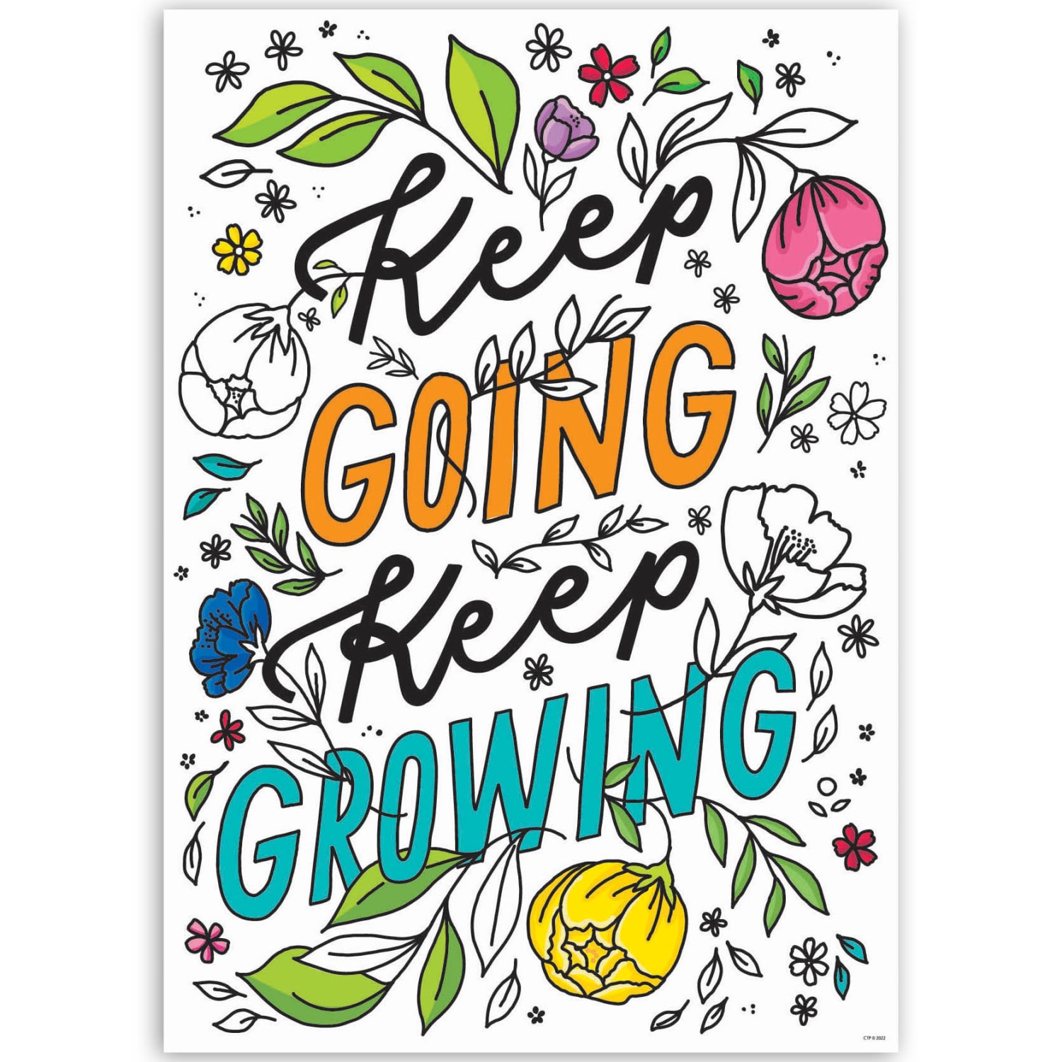 Creative Teaching Press Bright Blooms Inspire U Posters, 19in x 13-3/8in, Pack Of 4 Posters - Image 3