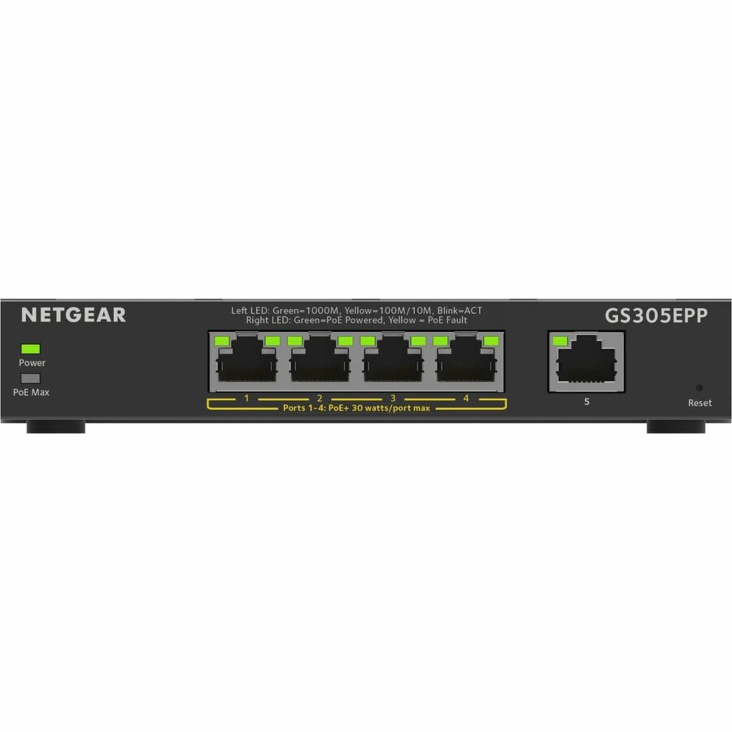 Netgear GS305EPP Ethernet Switch - 5 Ports - Manageable - 2 Layer Supported - 120 W PoE Budget - Twisted Pair - GS305EPP100NAS - Image 5