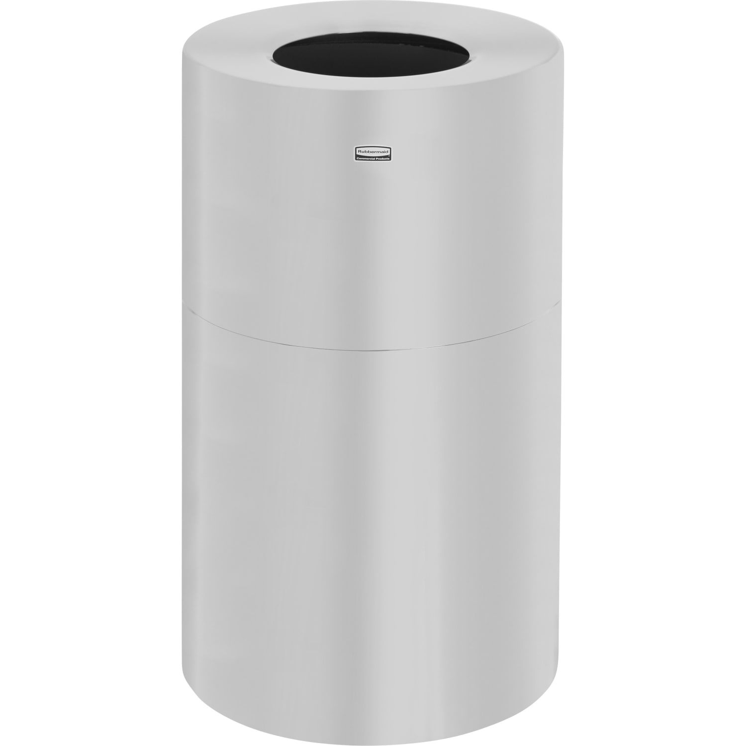 Rubbermaid Commercial Atrium Open Top Waste Container - 21 gal Capacity - Durable, Corrosion Resistance, Fire-Safe - 32inx18inx 18in Depth - Aluminum