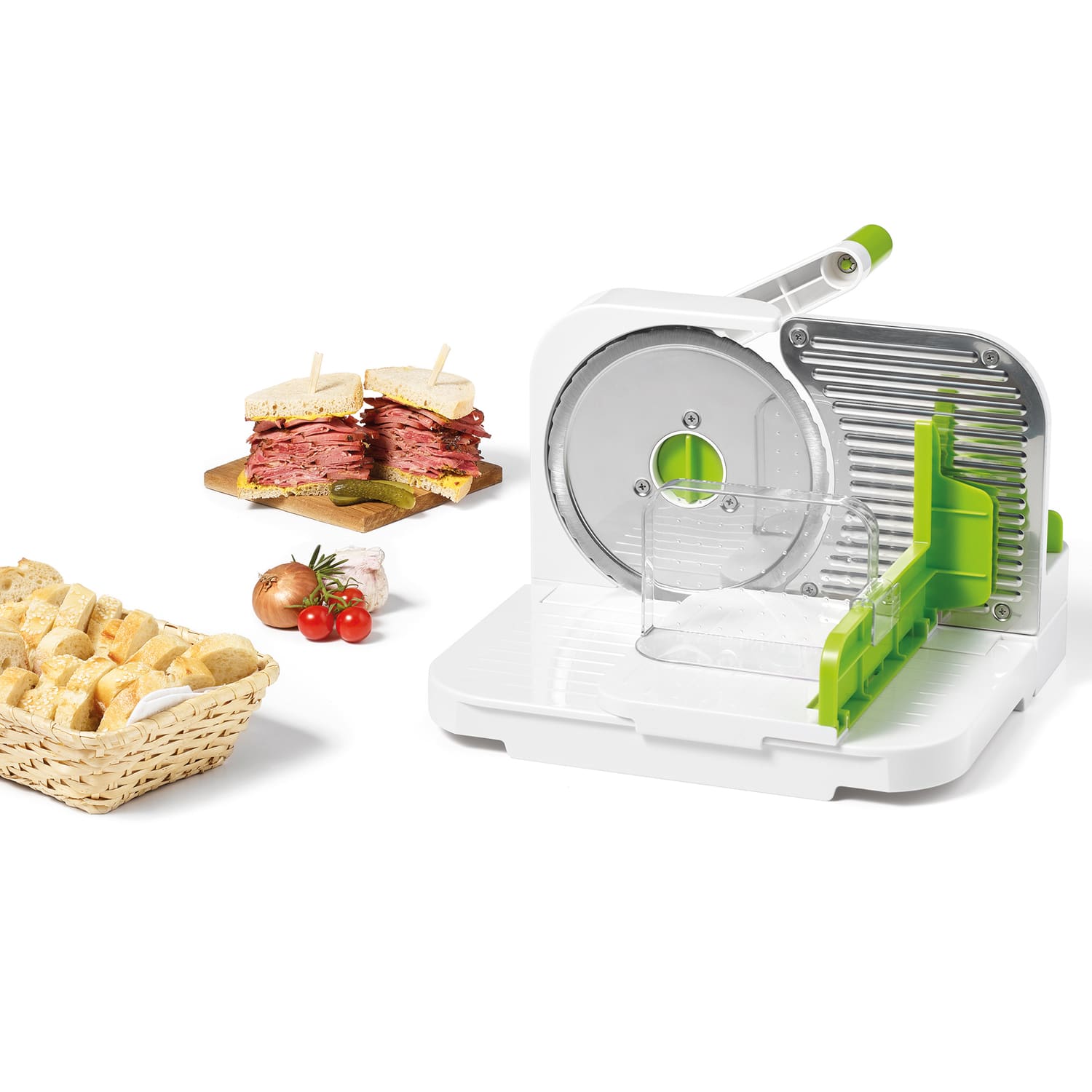 Starfrit 092968-002-0000 Manual Deli Slicer, Green/White - Image 6