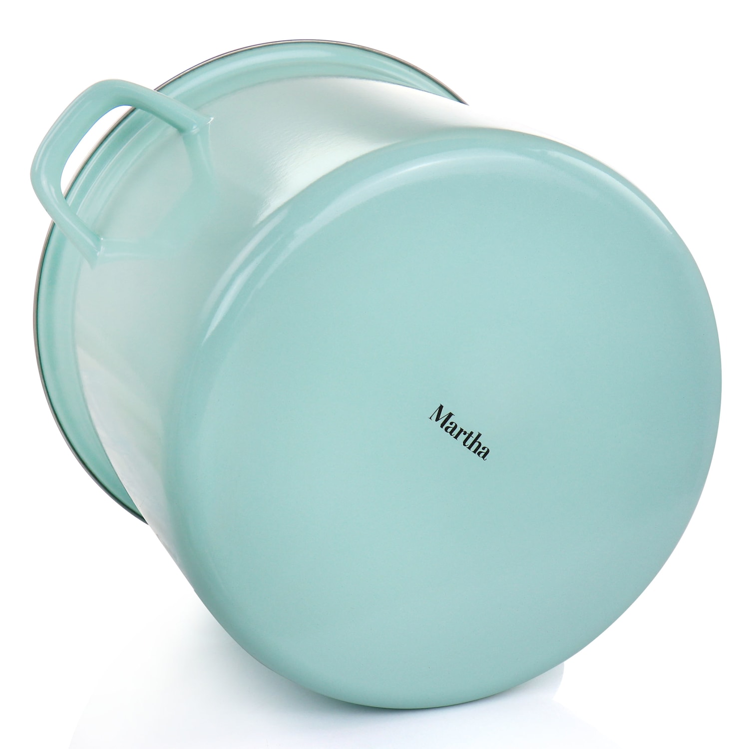 Martha Stewart Enamel-On-Steel Stock Pot With Glass Lid, 12 Qt, Turquoise - Image 6