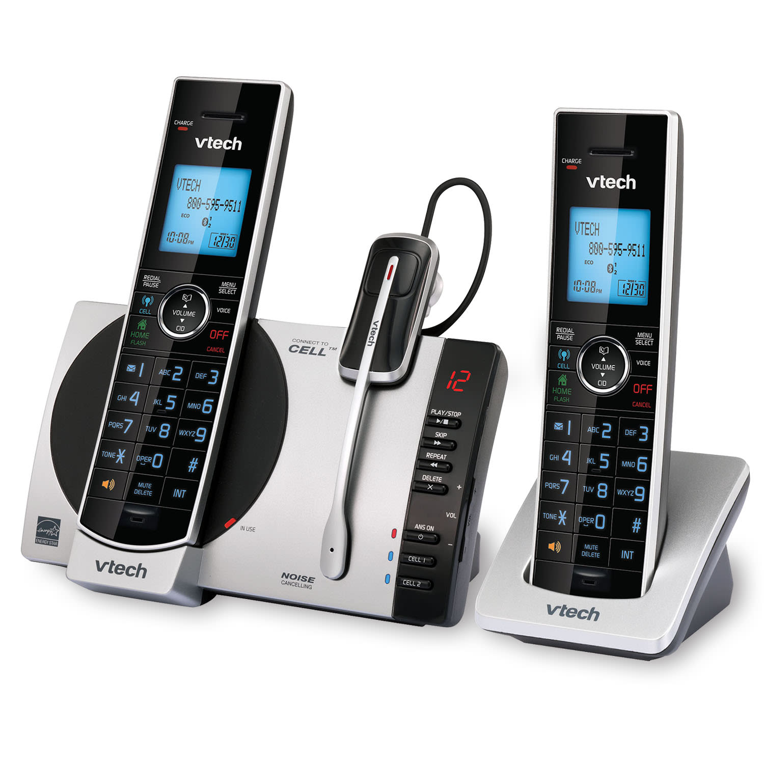 VTech DECT 6.0 2 Handset Connect To Cell Cordless Phone With Digital Answering System, DS6771-3, 2 Handsets, 1 Cordless Headset - Image 3