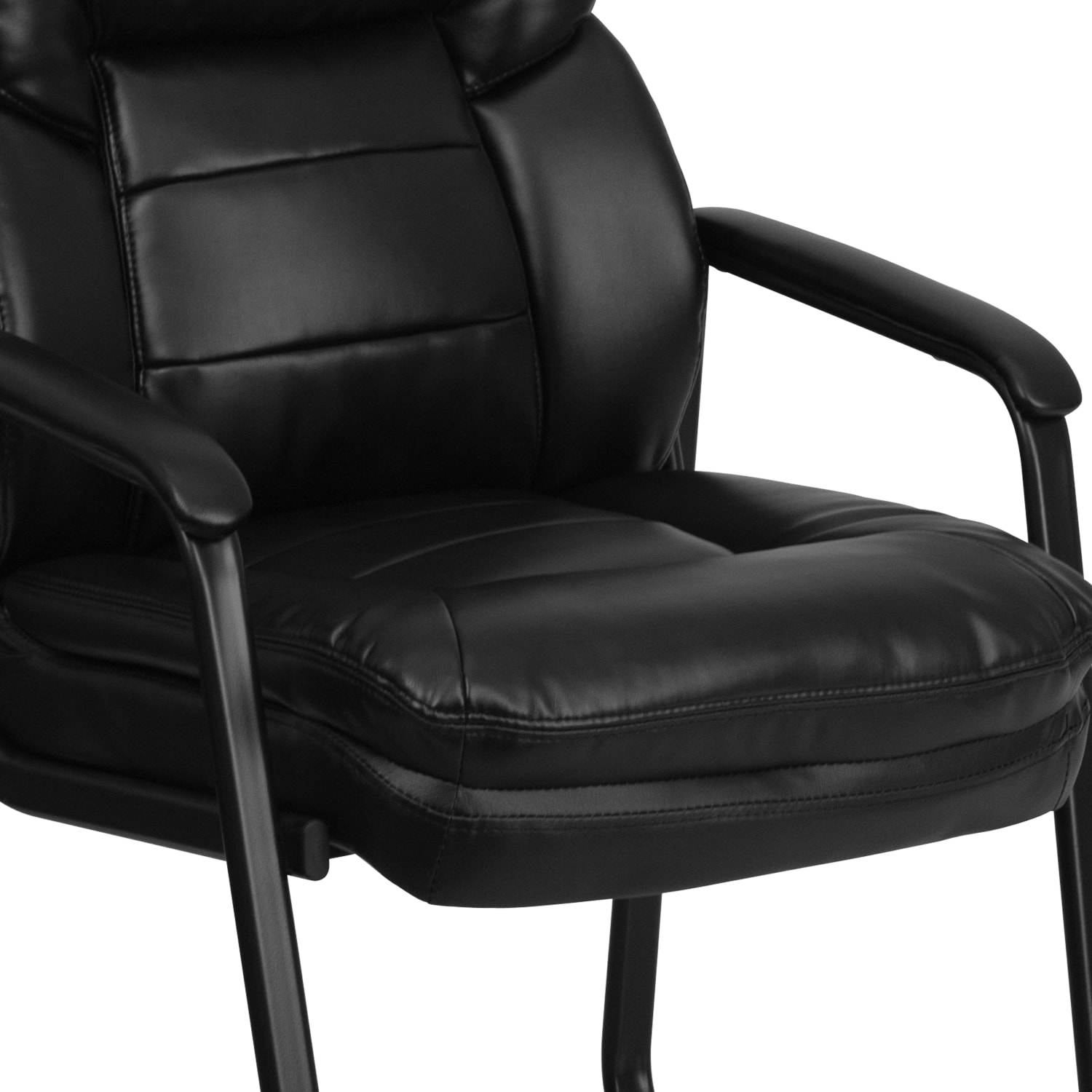 Flash Furniture LeatherSoft Faux Leather SledBase Side Chair Black PopularChairscom Flash Furniture LeatherSoft Faux Leather Sled Base Side Chair Black PopularChairscom