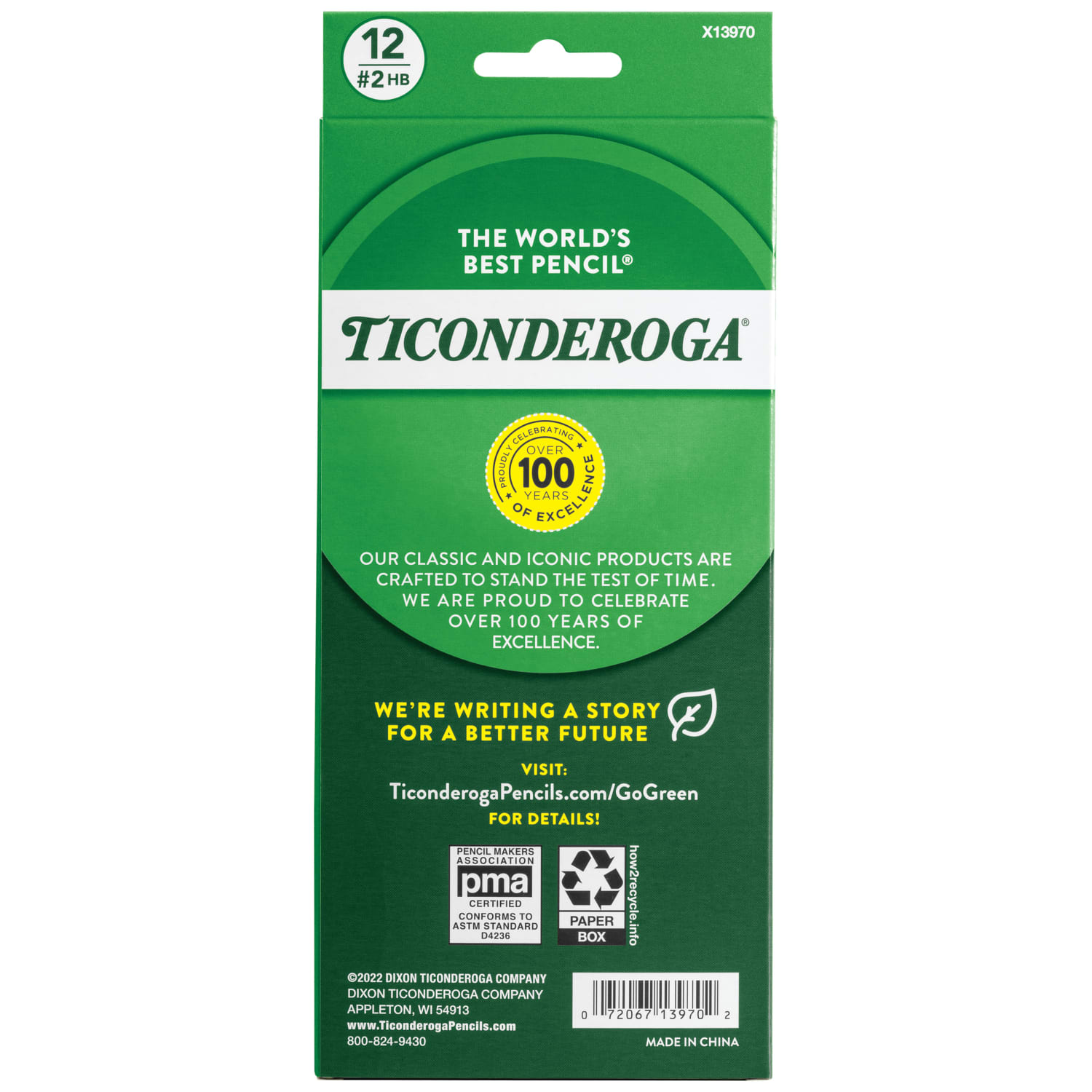 Ticonderoga Noir Black Wood Pencils, #2 Soft Lead, Pre-Sharpened, Black/Silver, Pack Of 12 Pencils - Image 3