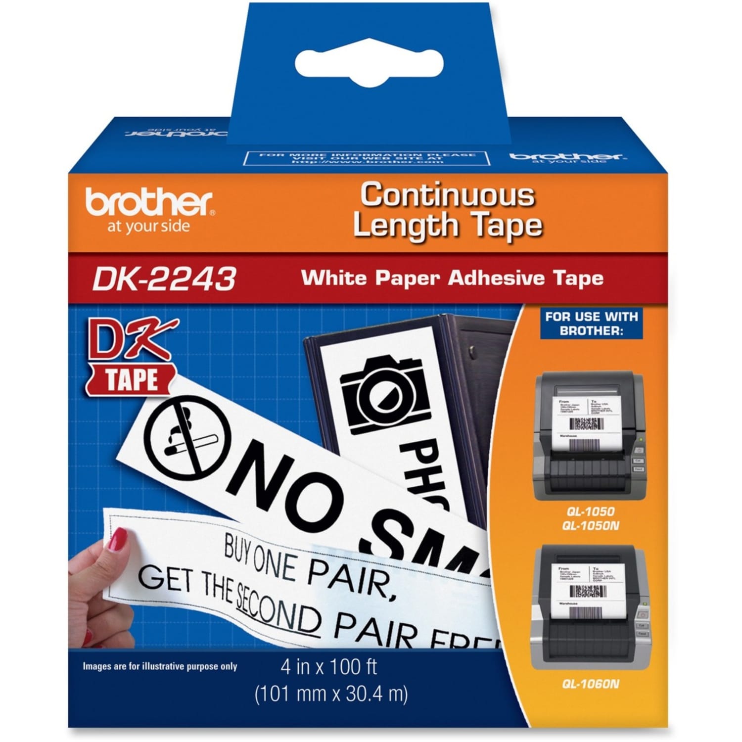 Brother DK-2243 Continuous-Feed Labels, 4in x 6in, Roll Of 100ft - Image 4