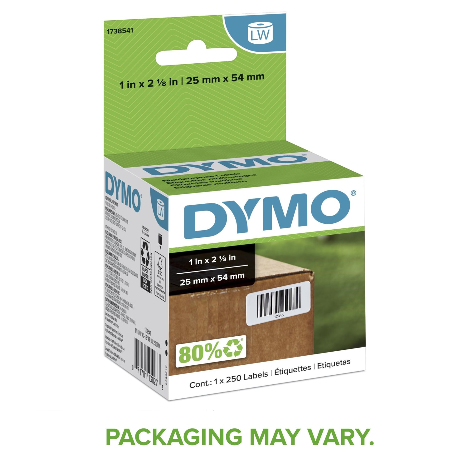 DYMO LabelWriter Labels, Multipurpose, 1738541, 1in x 2 1/8in, Roll of 250 - Image 3