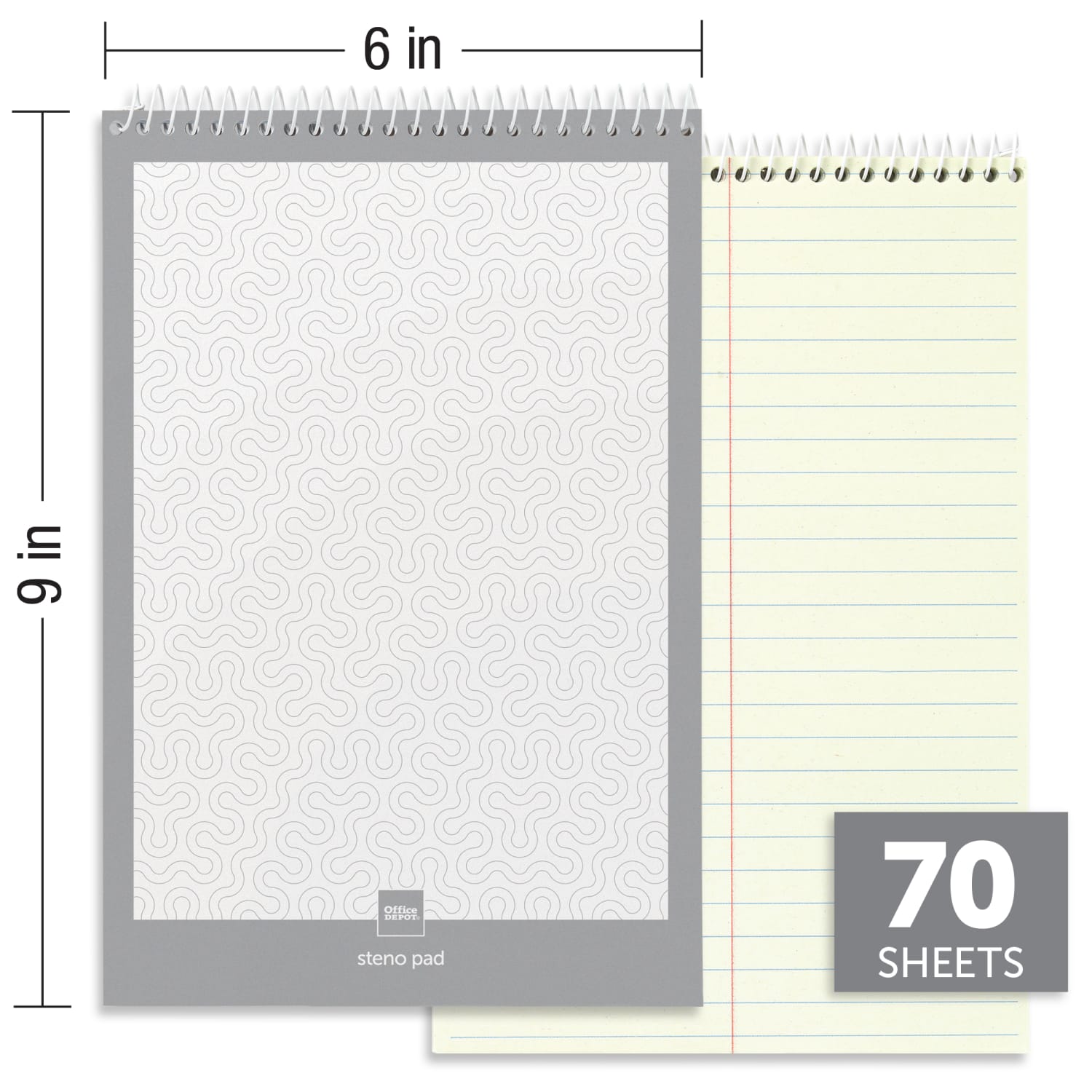 Office Depot Brand Steno Books, 6in x 9in, Gregg Ruled, 70 Sheets, Greentint, Pack Of 12 - Image 6
