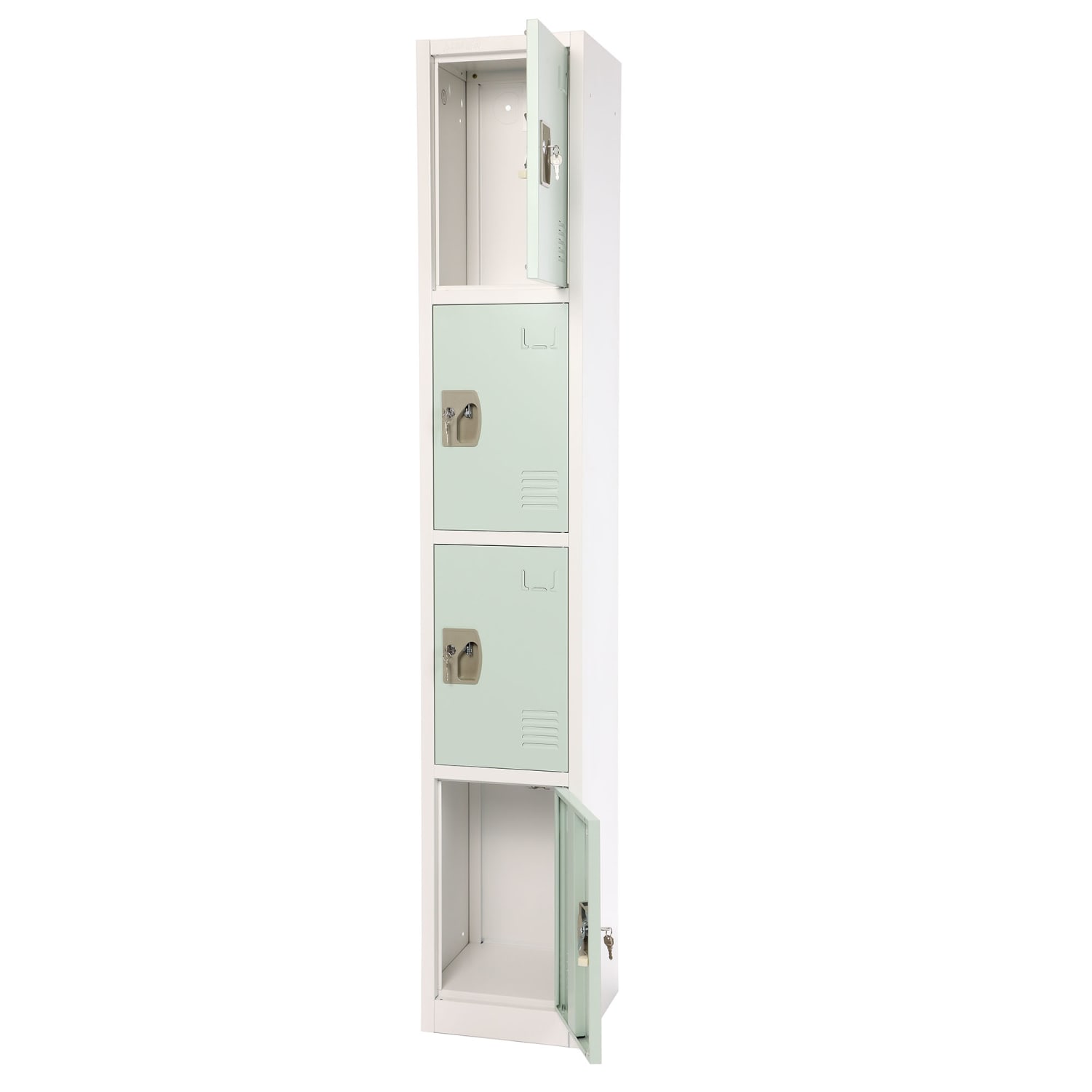 Alpine AdirOffice 4-Tier Steel Locker, 72inH x 12inW x 12inD, Misty Green - Image 5
