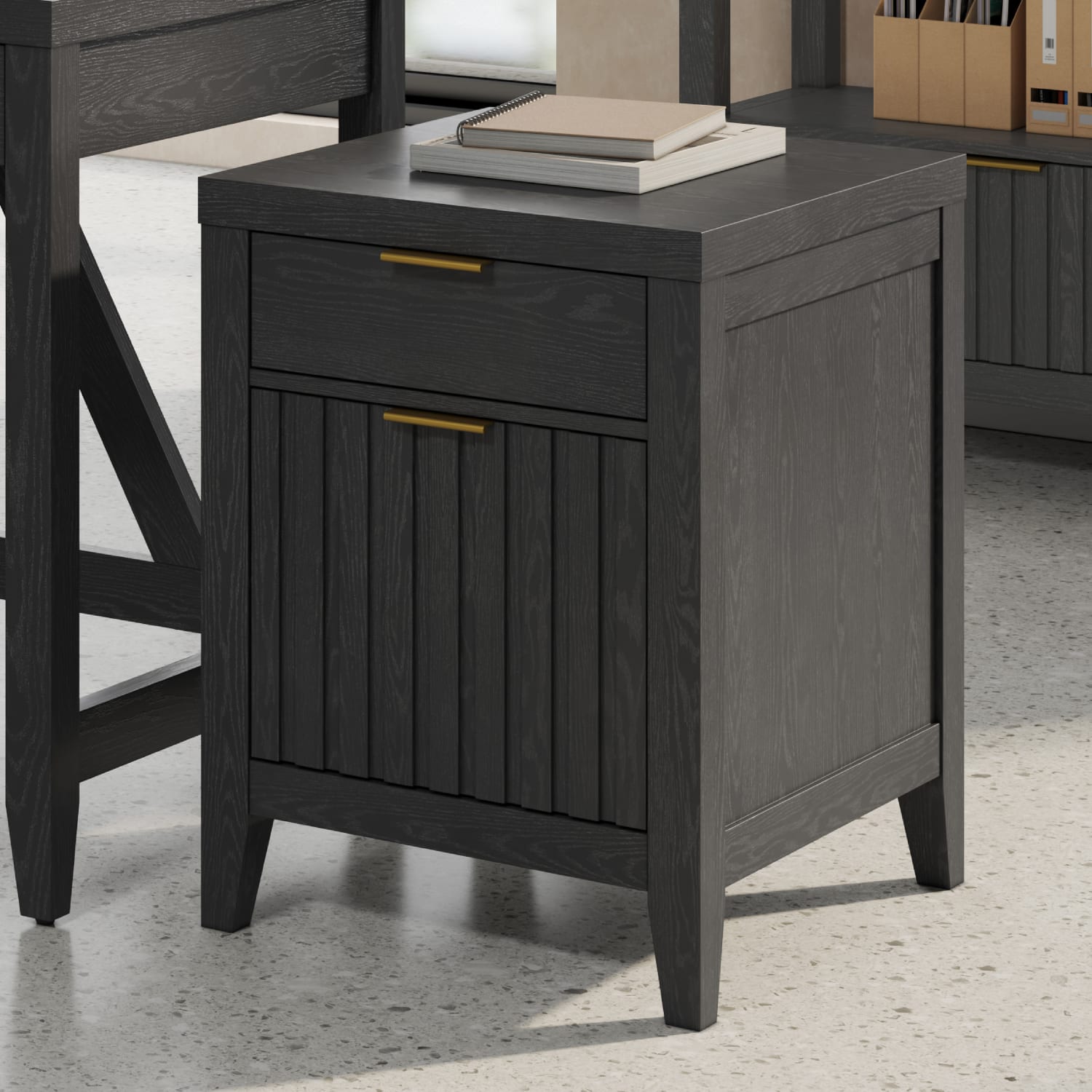 Thomasville Rivington 20-3/4inD Vertical 2-Drawer File Cabinet, Raven Black