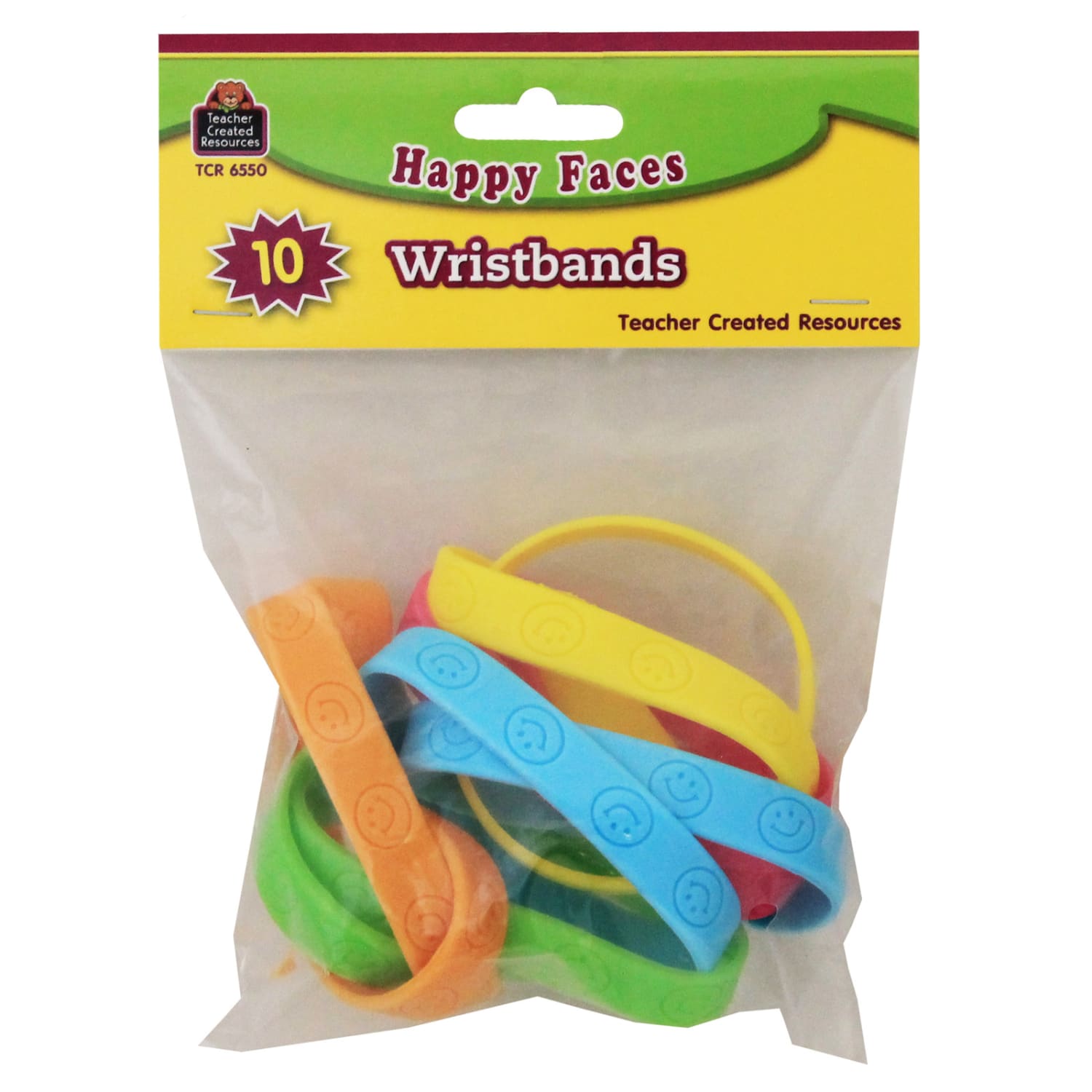 Teacher Created Resources Happy Faces Wristbands, 10 Per Pack, Set Of 6 Packs - Image 3