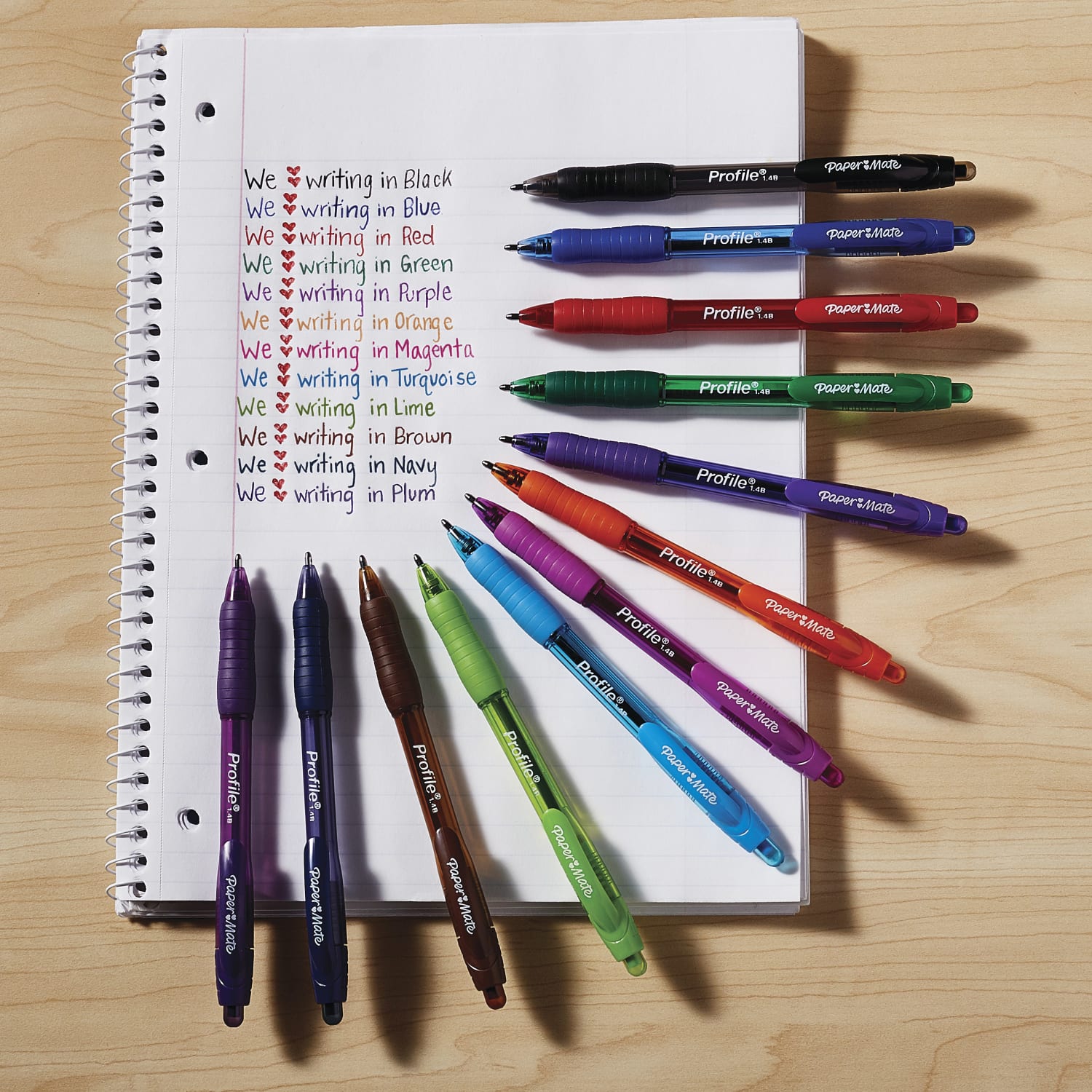 Paper Mate Profile Retractable Ballpoint Pens, Bold Point, 1.4 mm, Translucent Black Barrel, Black Ink, Pack Of 12 - Image 5