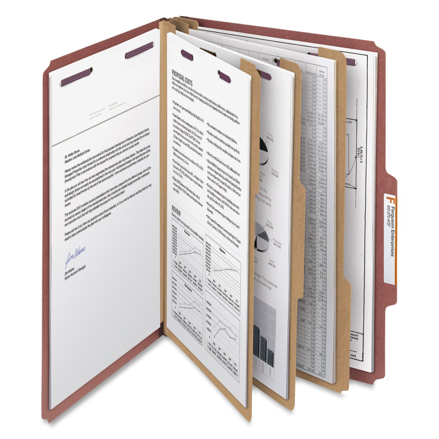 Smead Classification Folders, With SafeSHIELD Coated Fasteners, 3 Dividers, 3in Expansion, Legal Size, 100% Recycled, Red, Box Of 10 - Image 4