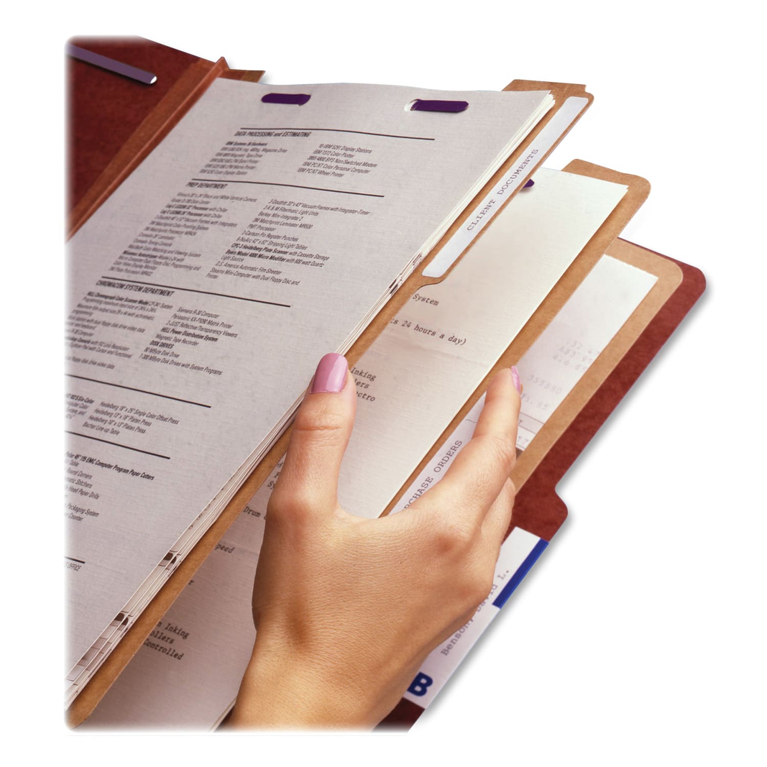 Smead Classification Folders, With SafeSHIELD Coated Fasteners, 3 Dividers, 3in Expansion, Legal Size, 100% Recycled, Red, Box Of 10 - Image 6