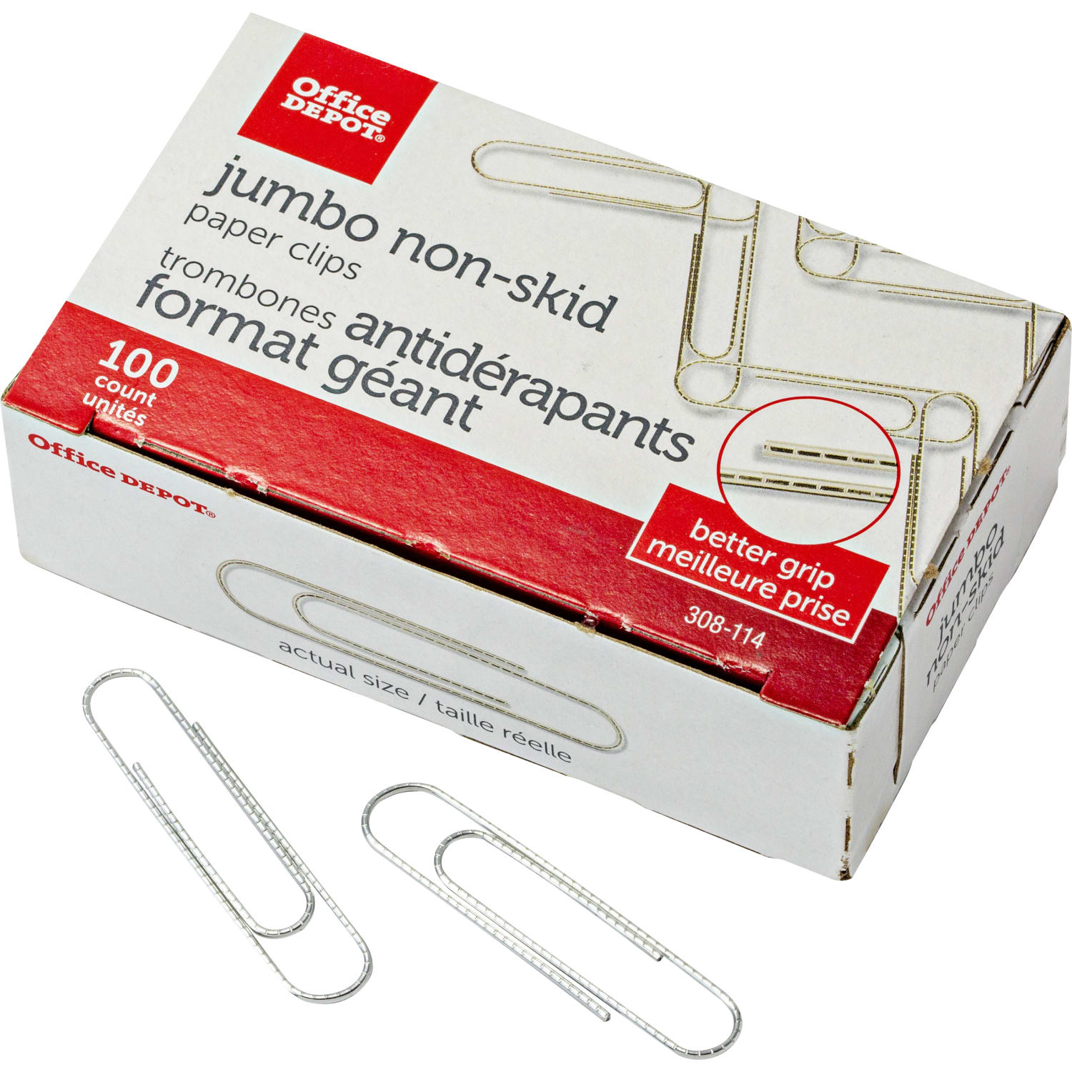 Office Depot Brand Non-Skid Paper Clips, Jumbo, Silver, Pack Of 10 Boxes, 100 Clips Per Box, 1,000 Total - Image 3