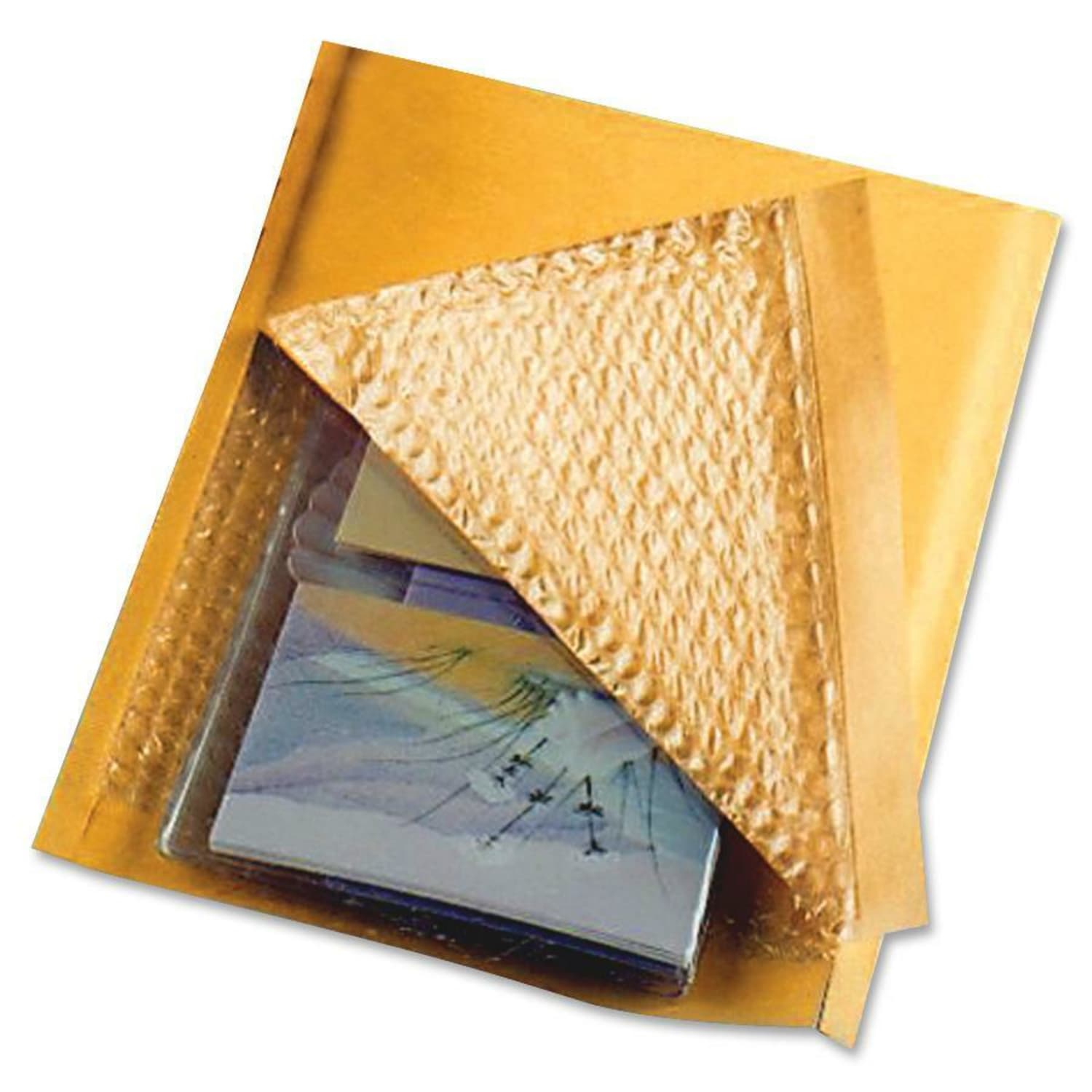 Sealed Air Jiffylite Cushioned Mailers, #0, 6in x 10in, 100% Recycled, Satin Gold, Box Of 200