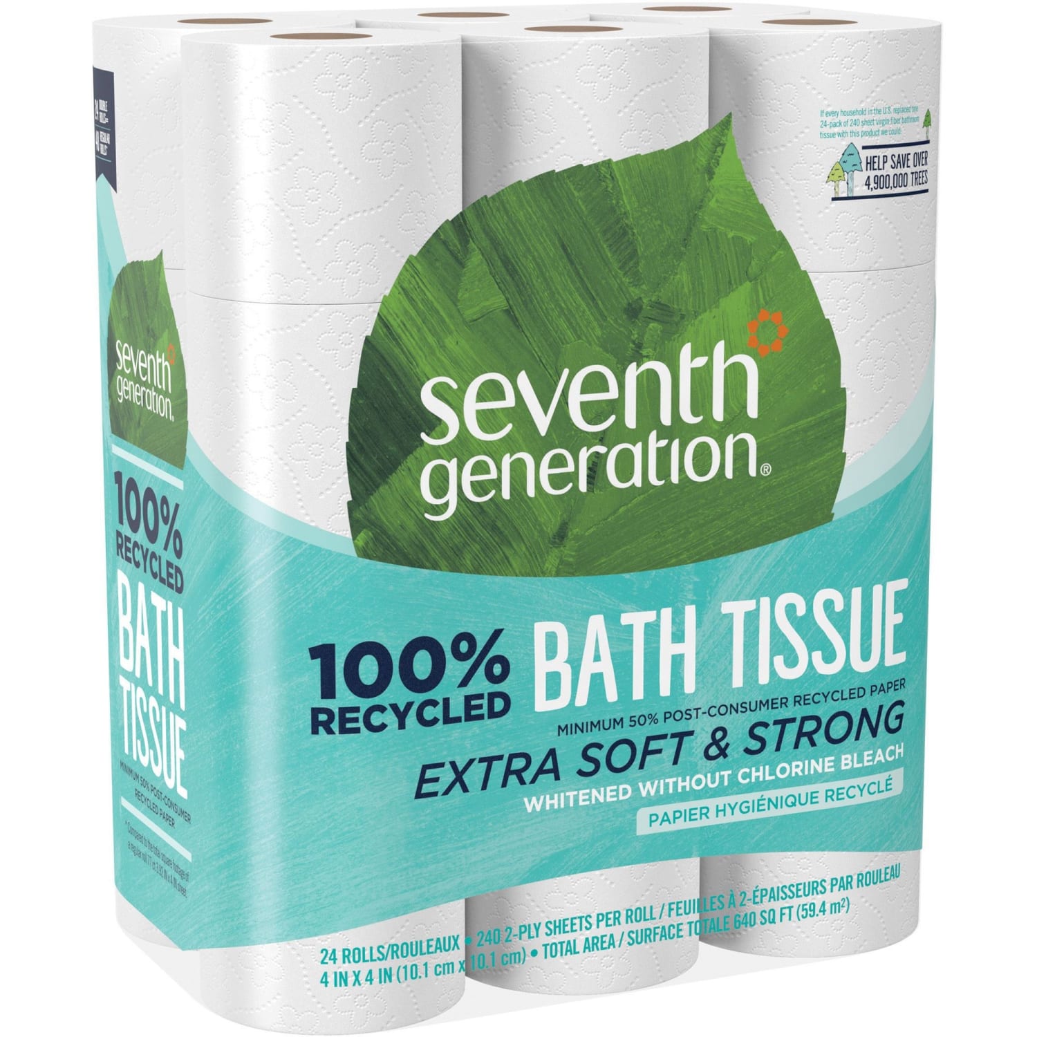 Seventh Generation 2-Ply Toilet Paper, 100% Recycled, 300 Sheets Per Roll, Pack Of 24 Rolls - Image 3