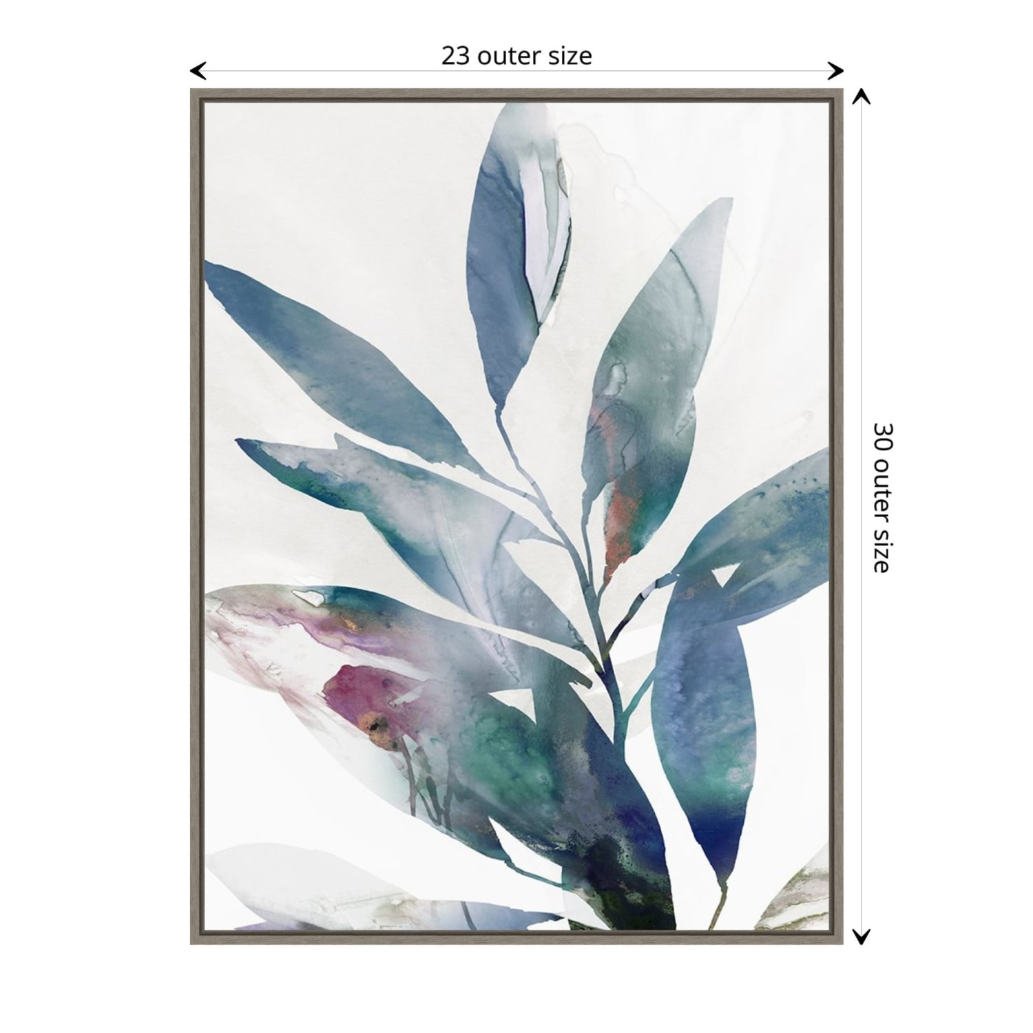 Amanti Art Indigo Sprig II (Leaves) by Isabelle Z Framed Canvas Wall Art Print, 23in x 30in, Graywash - Image 6