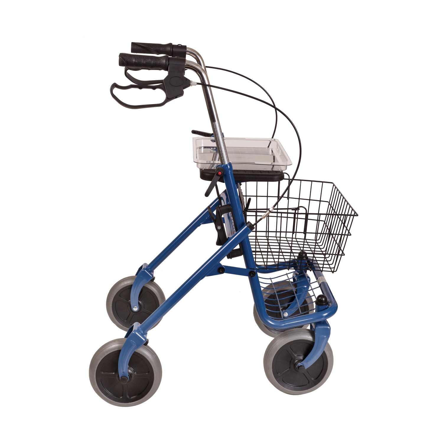 DMI Classic Adjustable Steel Folding Rollator Walker, 38inH x 23inW x 29 1/2inD, Blue - Image 3