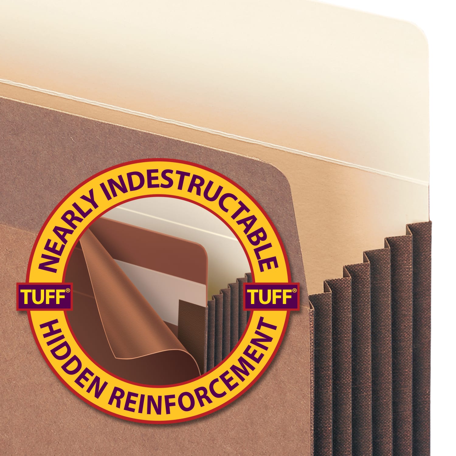 Smead TUFF Pocket File Pockets, 7in Expansion, 9 1/2in x 11 3/4in, 30% Recycled, Redrope, Pack Of 5 - Image 4
