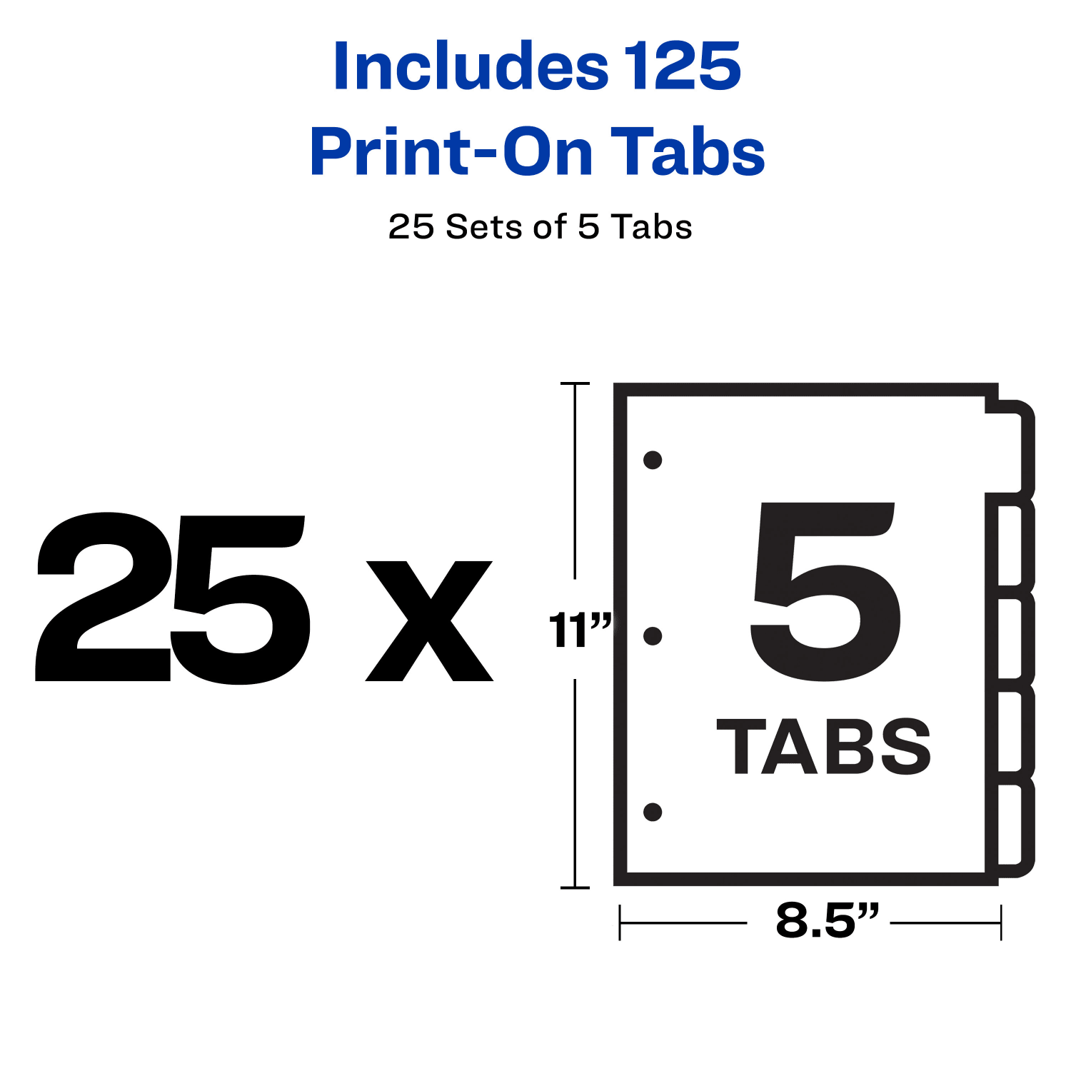 Avery Customizable Print-On Dividers, 8 1/2in x 11in, 5 Tabs, White, Pack Of 25 Sets - Image 6