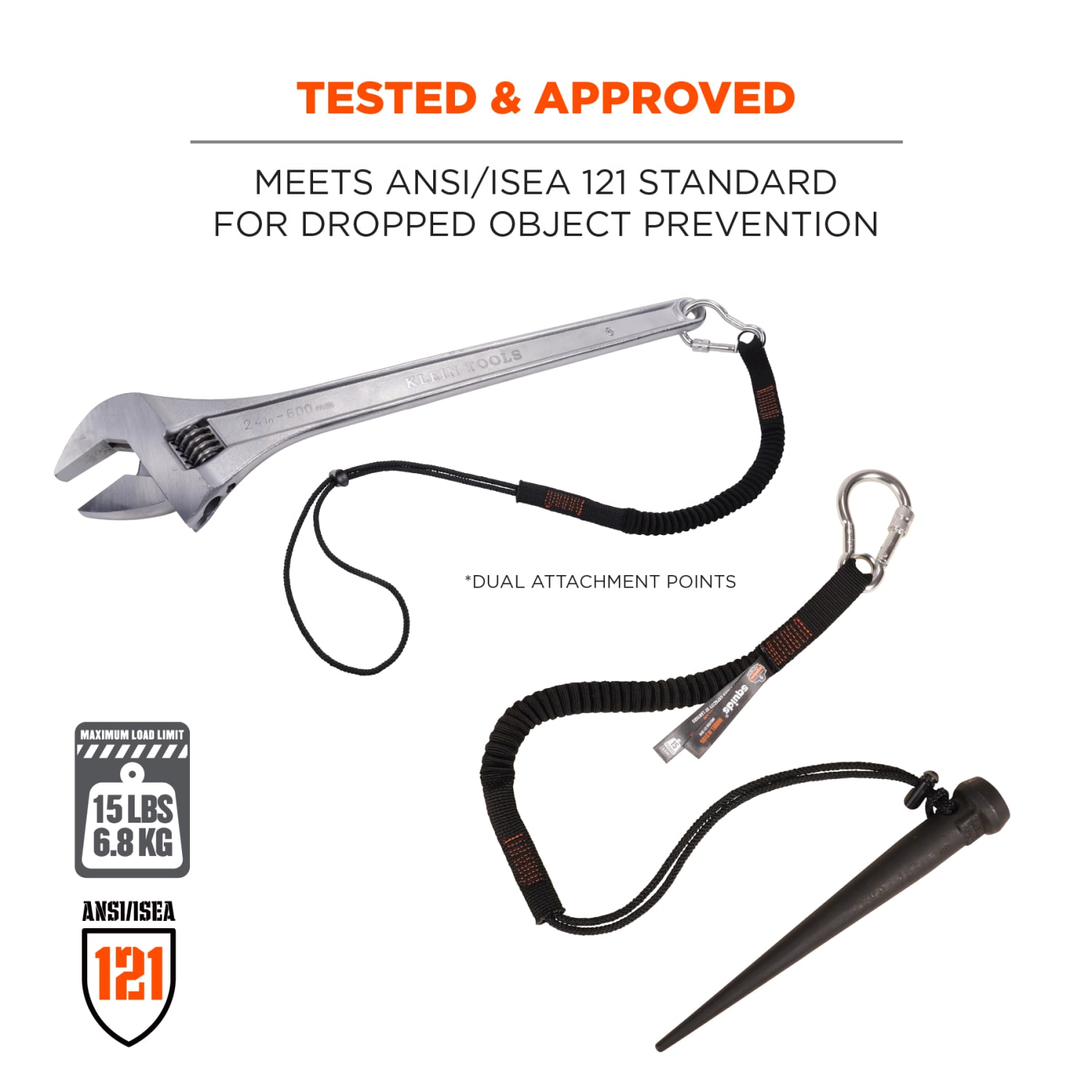 Ergodyne Squids 3105 Economy Single-Carabiner Tool Lanyard, 32in, Black - Image 4