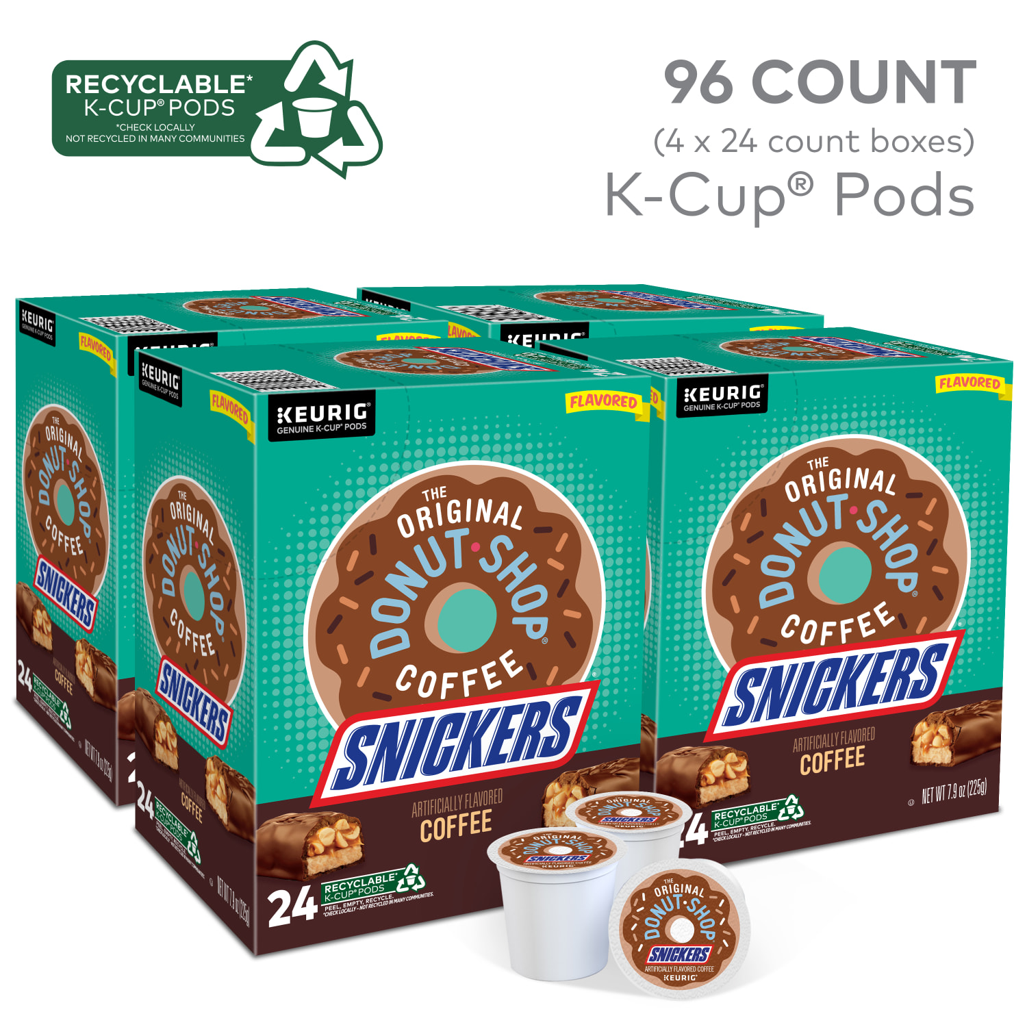 The Original Donut Shop Snickers Coffee Keurig Single Serve K-Cup Pods, 24 Pods Per Pack, Case Of 4 Packs - Image 3