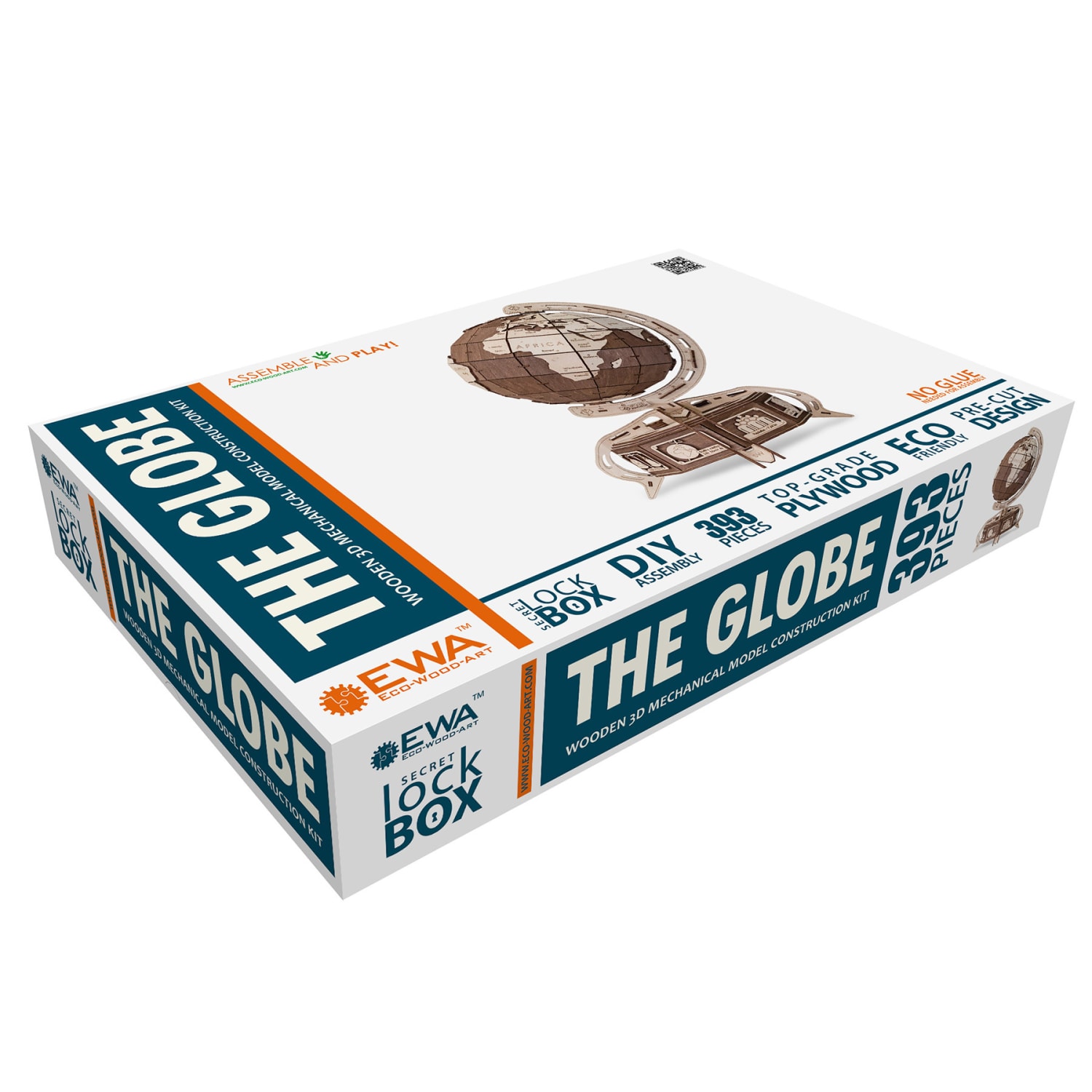 EWA Eco-Wood-Art Globe Brown 3D Wooden STEM Construction Kit - Image 3