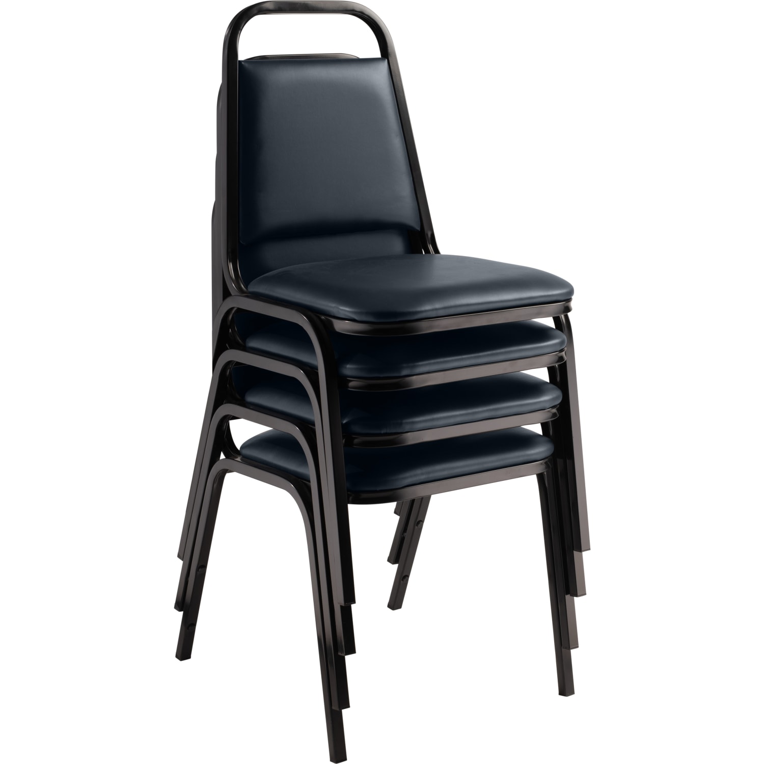 National Public Seating 9100 Series Vinyl Upholstered Banquet Stack Chairs, Midnight Blue/Black, Pack Of 4 Chairs - Image 3