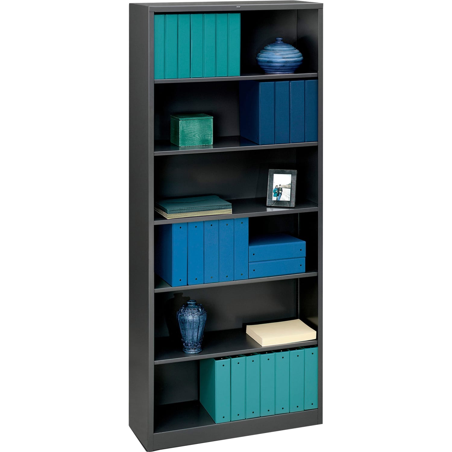 HON Brigade 6 Shelf Transitional Modular Shelving Bookcase,81-1/8inH x 34-1/2inW x 12-5/8inD, Black - Image 5