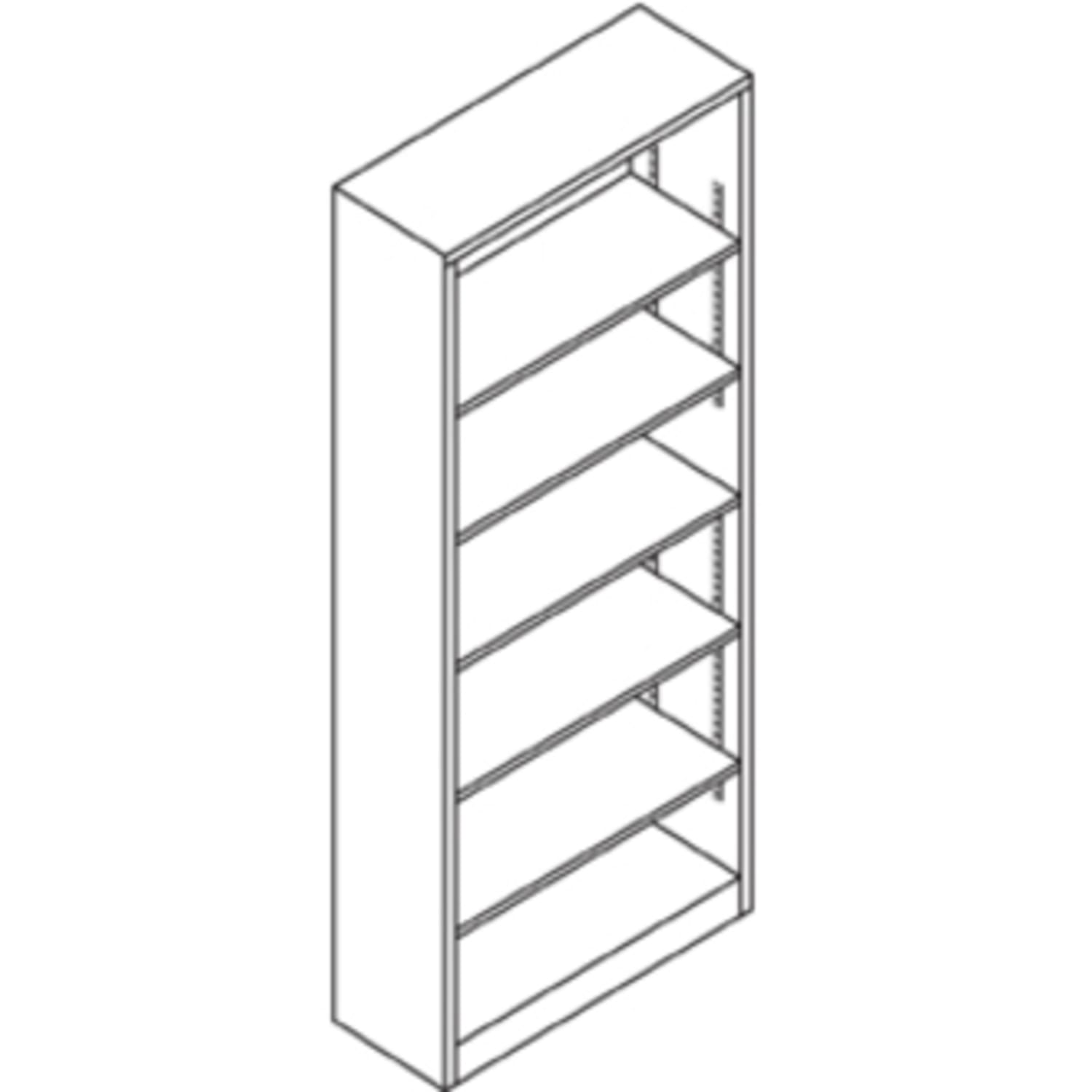 HON Brigade 6 Shelf Transitional Modular Shelving Bookcase, 81-1/8inH x 34-1/2inW x 12-5/8inD, Putty - Image 4