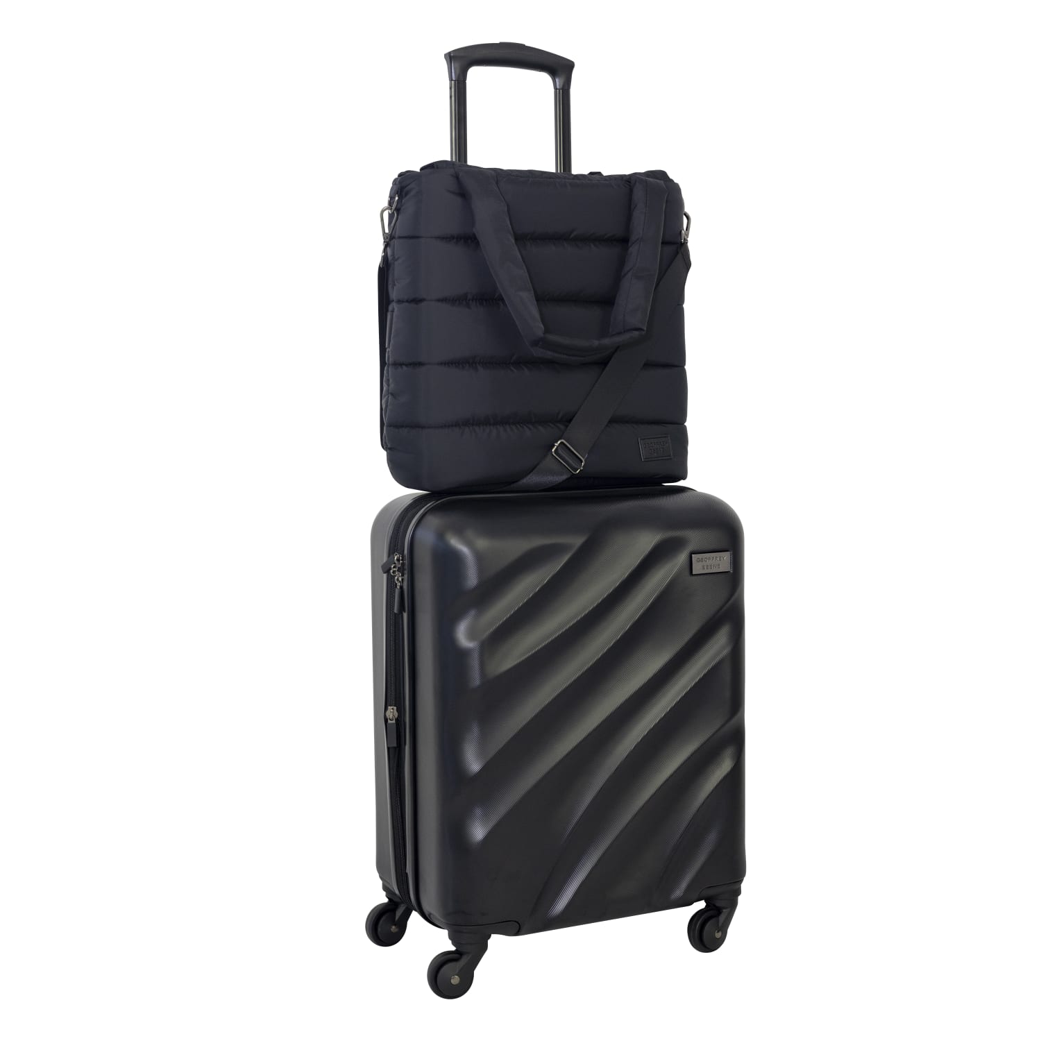 Geoffrey Beene Puffer Hardside 2-Piece Luggage Set, Black - Image 3