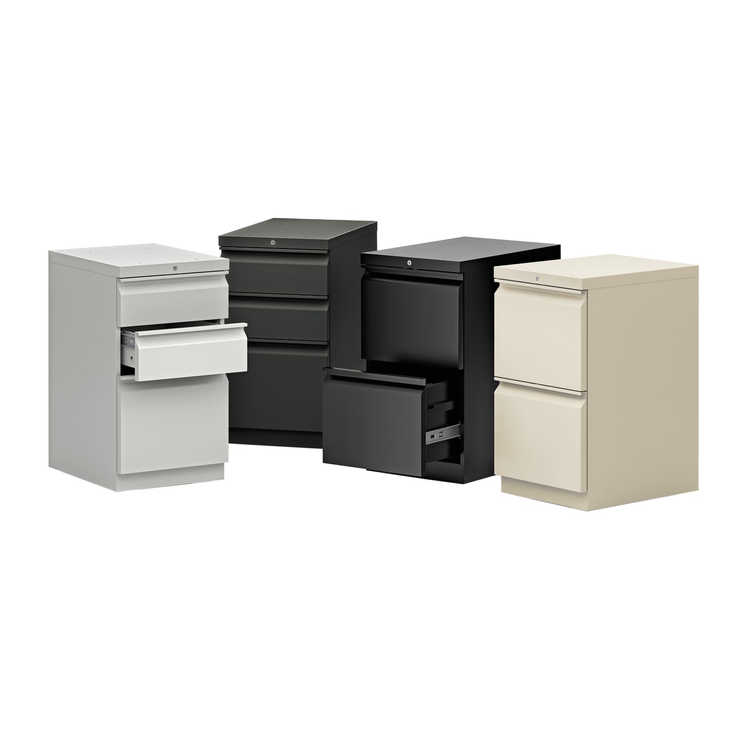 HON Efficiencies 22-7/8inD Vertical 3-Drawer Mobile Pedestal File Cabinet, Light Gray - Image 3