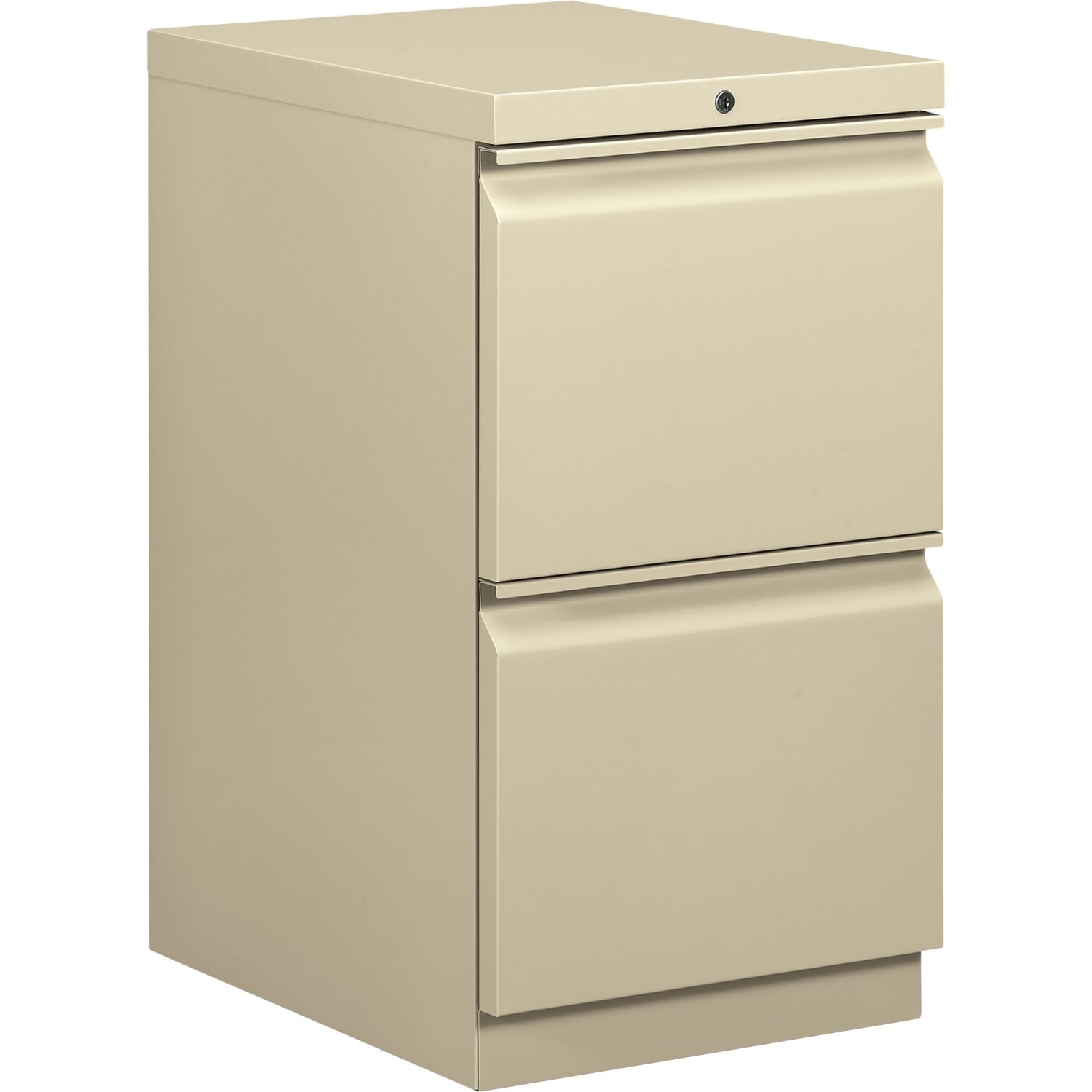HON Brigade 15inW x 19-7/8inD Lateral 2-Drawer Mobile "R" Pull Pedestal File Cabinet, Putty - Image 3