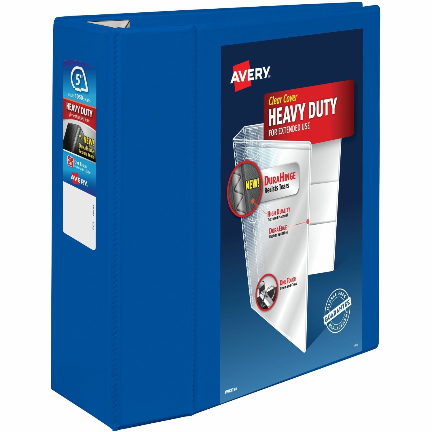Avery Heavy-Duty View 3-Ring Binder With Locking One-Touch EZD Rings, 5in D-Rings, 38% Recycled, Pacific Blue - Image 5