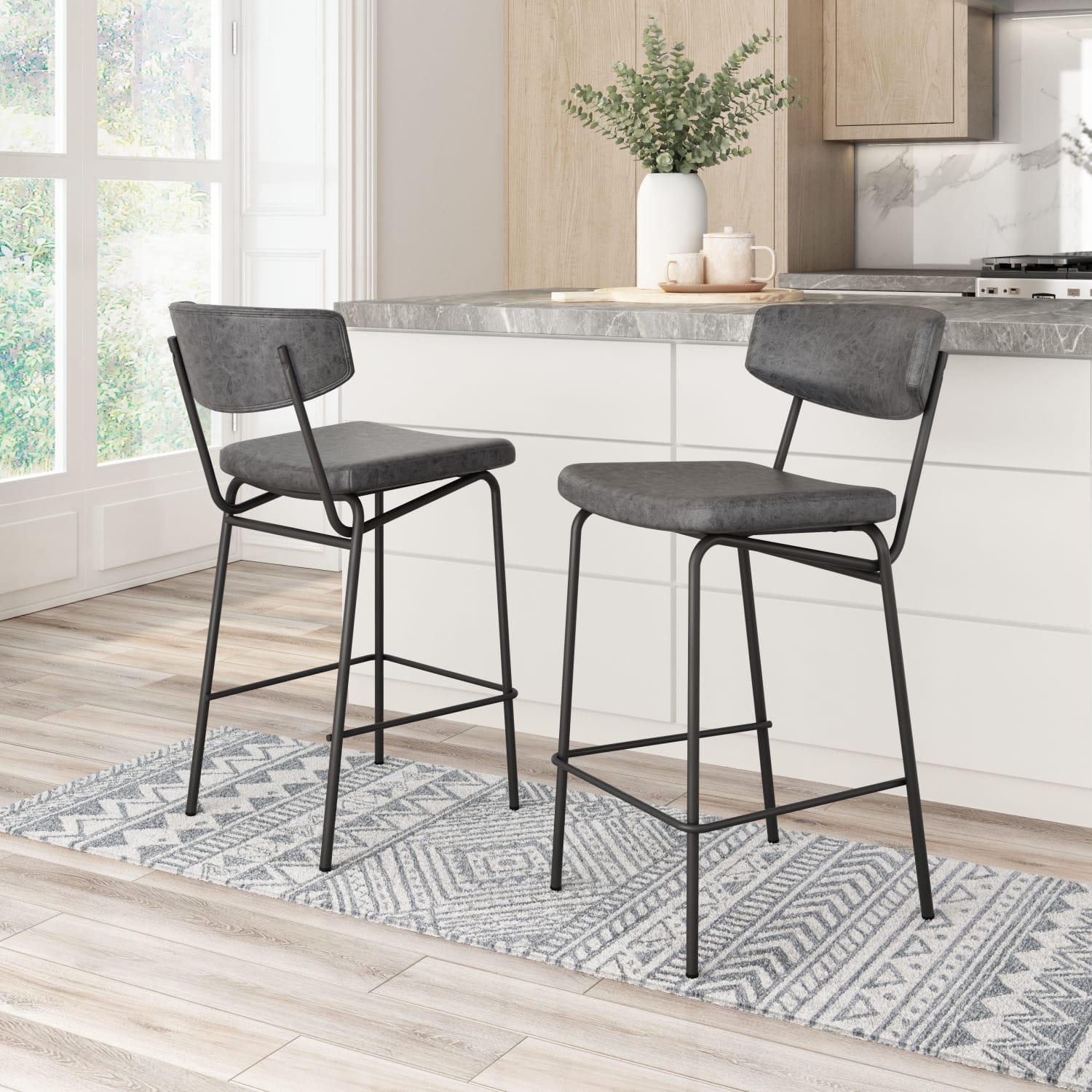 Zuo Charon CounterHeight Stools Vintage Black Set Of 2 Stools PopularChairscom Zuo Charon Counter Height Stools Vintage Black Set Of 2 Stools PopularChairscom
