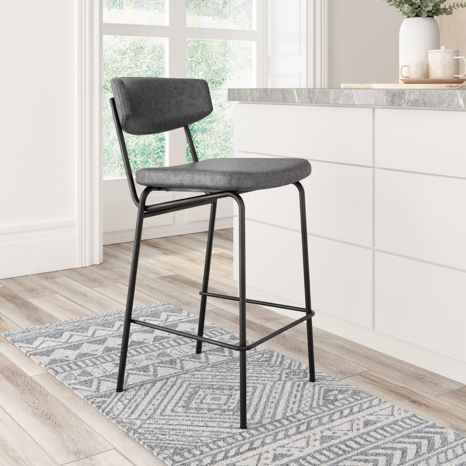 Zuo Charon CounterHeight Stools Vintage Black Set Of 2 Stools PopularChairscom Zuo Charon Counter Height Stools Vintage Black Set Of 2 Stools PopularChairscom