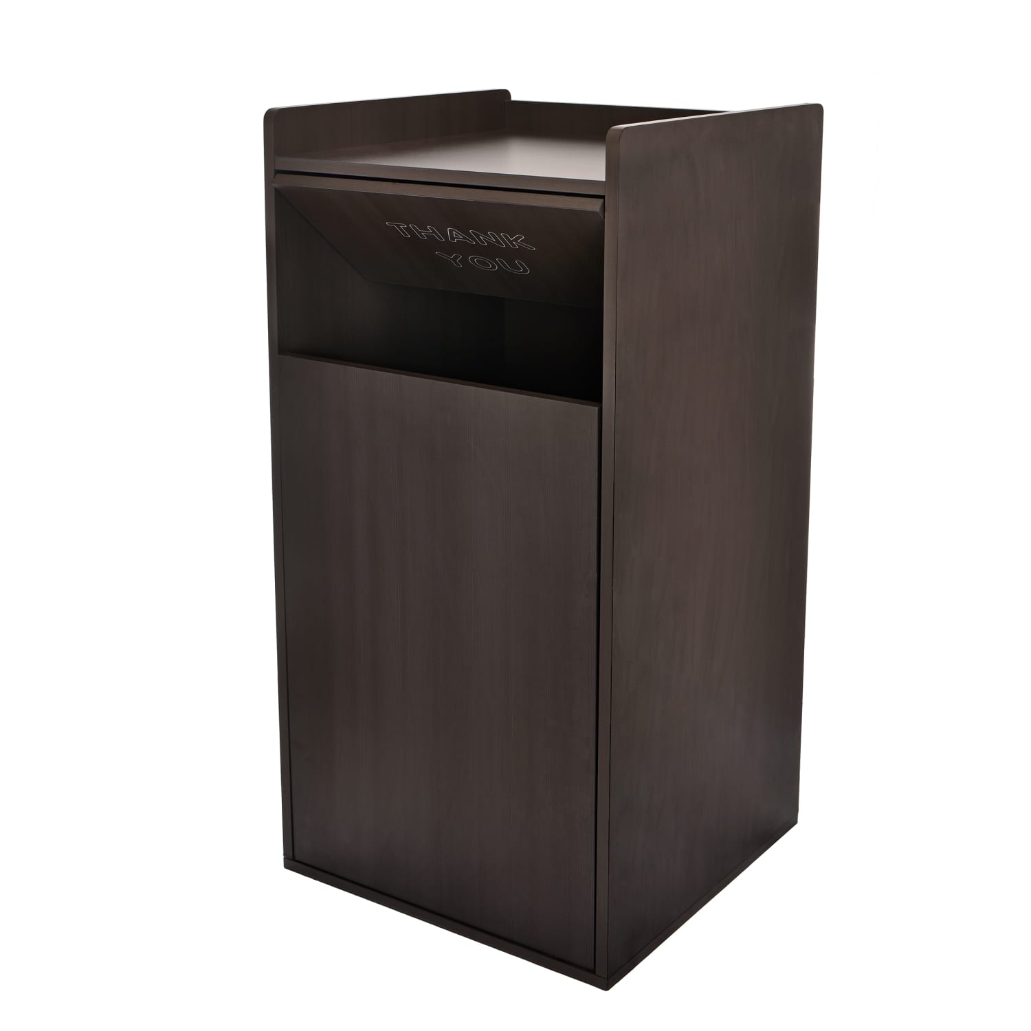 Alpine Industries Wood Commercial Tray Top Trash Can Enclosure, 40 Gallon, Black - Image 6